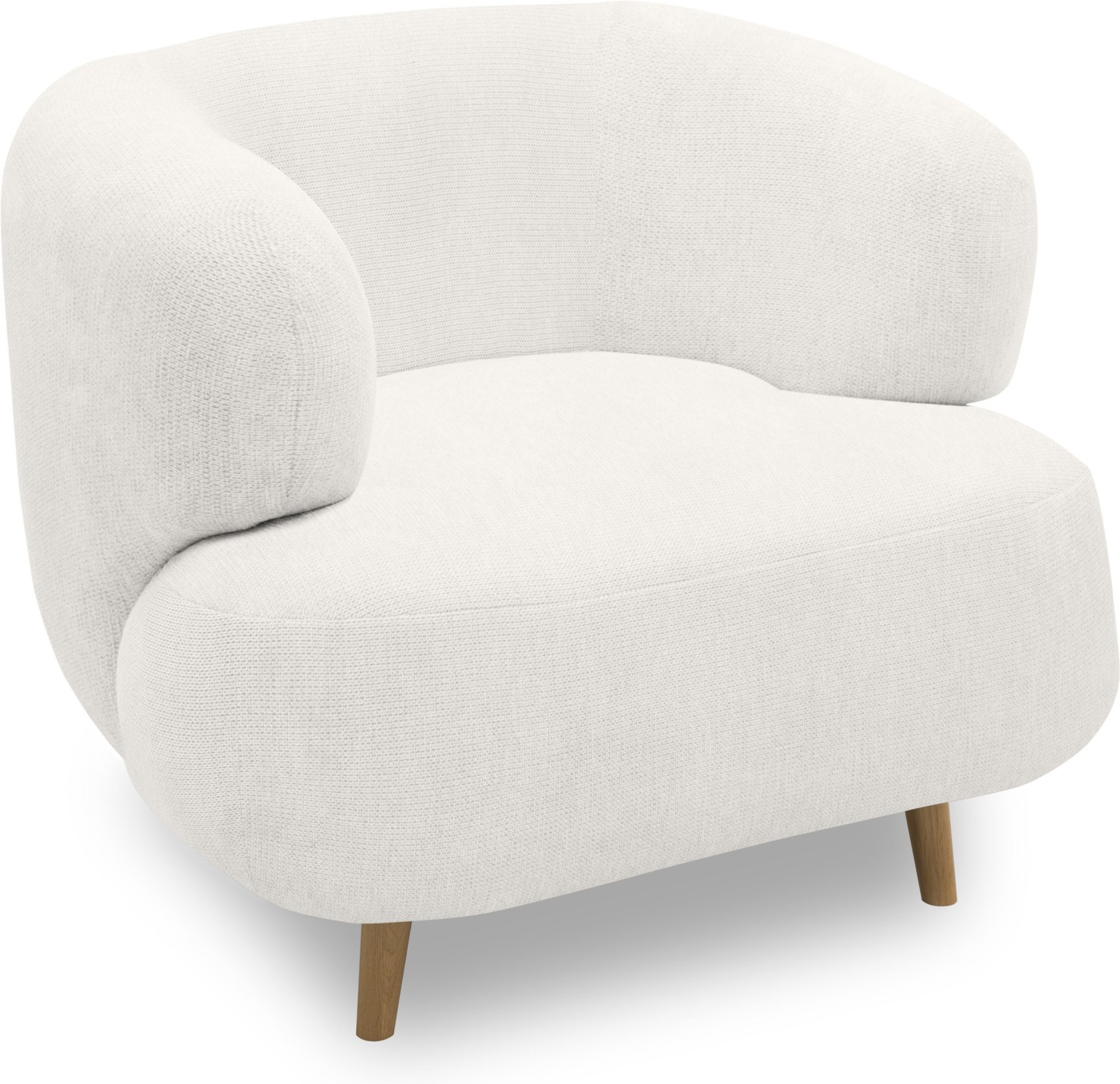 Domo 2-Sitzer Sofa / Sessel »Brest«, im modernen Design (Sessel + Holzfüße, 90x86cm, Weiß)""