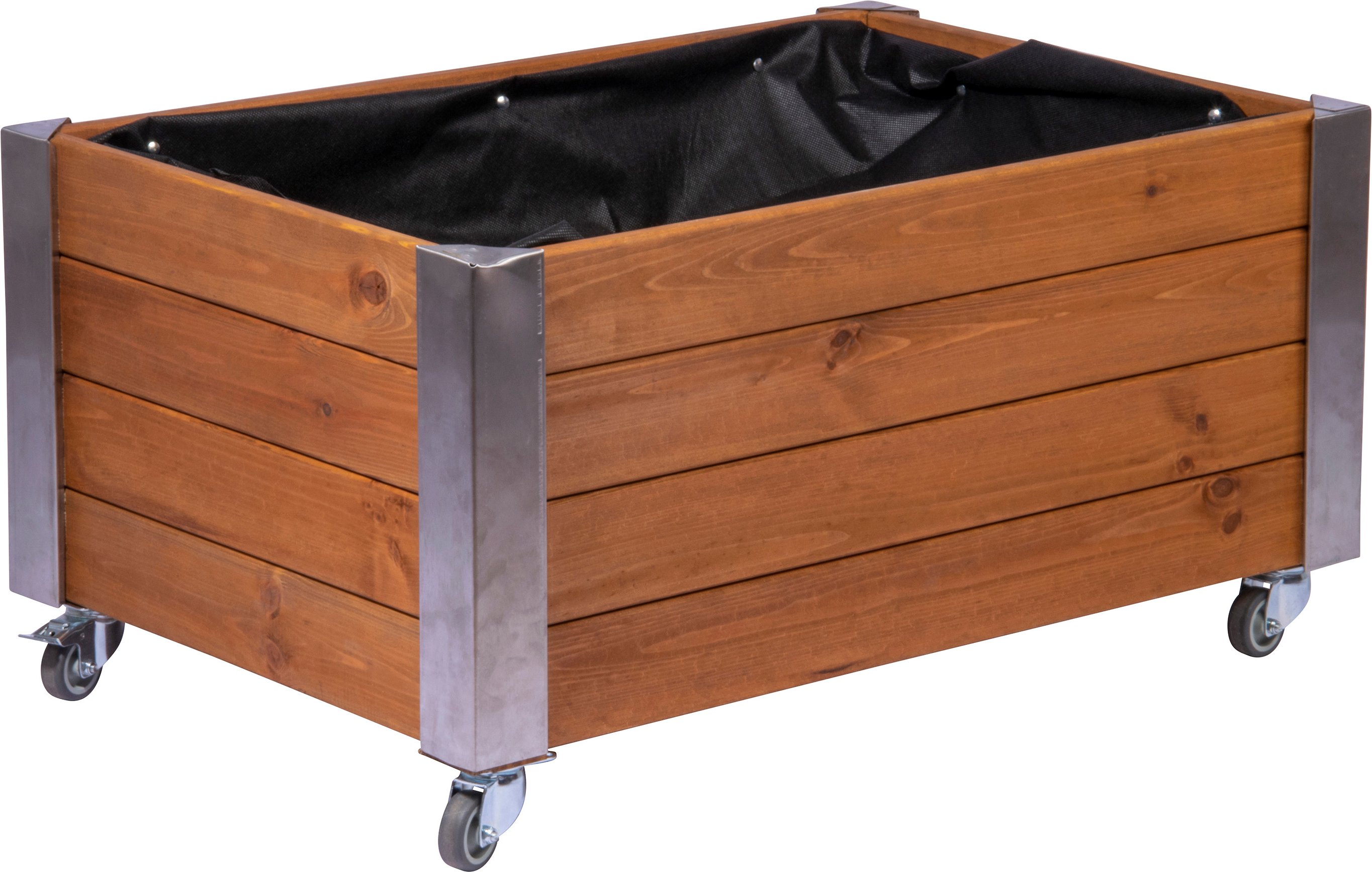 dobar Rollbares Hochbeet »Rollfi«, mit Pflanzenvlies, Kiefer, braun