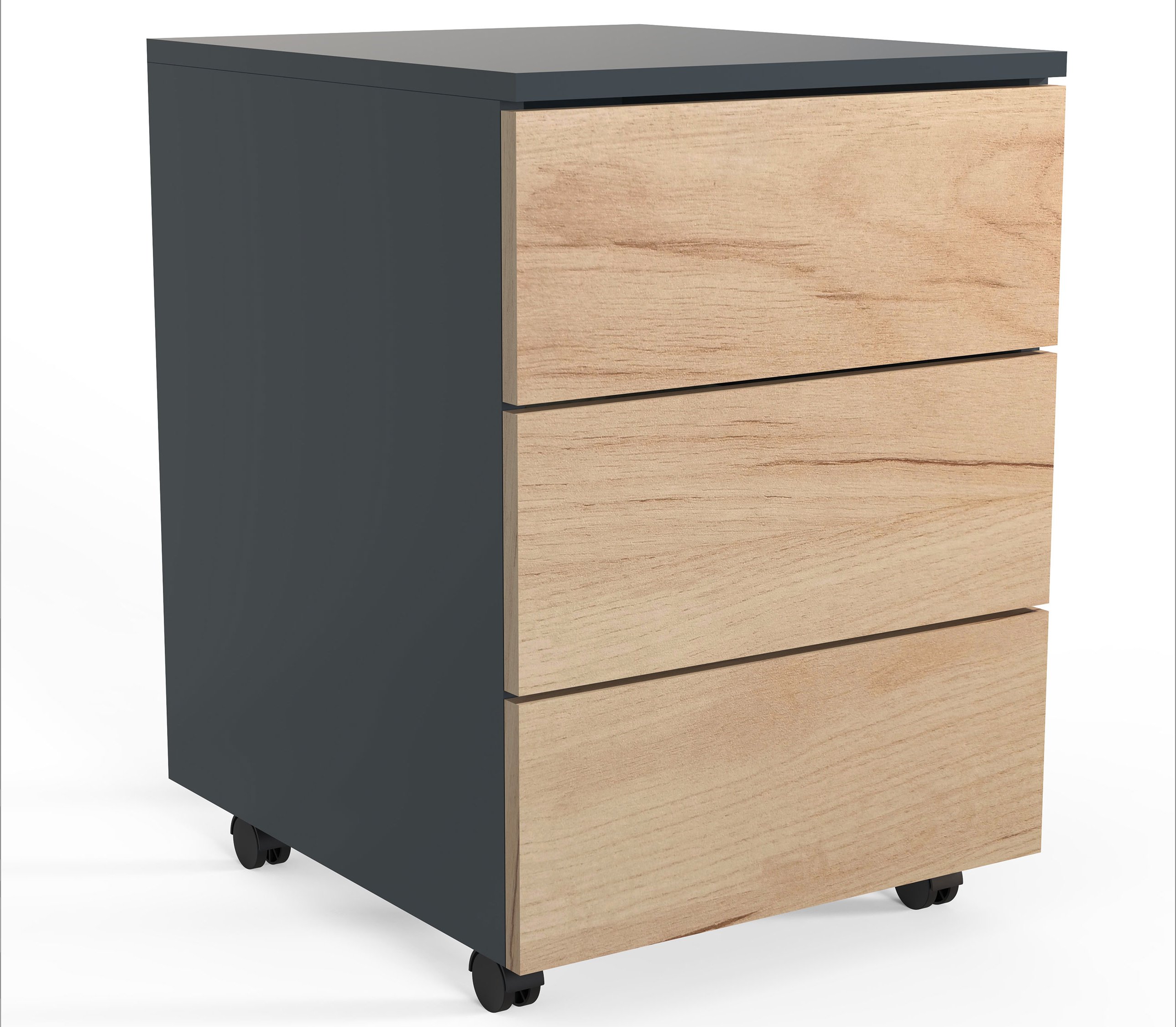 Thumbnail - VCM Rollcontainer Dalosa 45 (Anthrazit/Honig-Eiche, 3-SB)