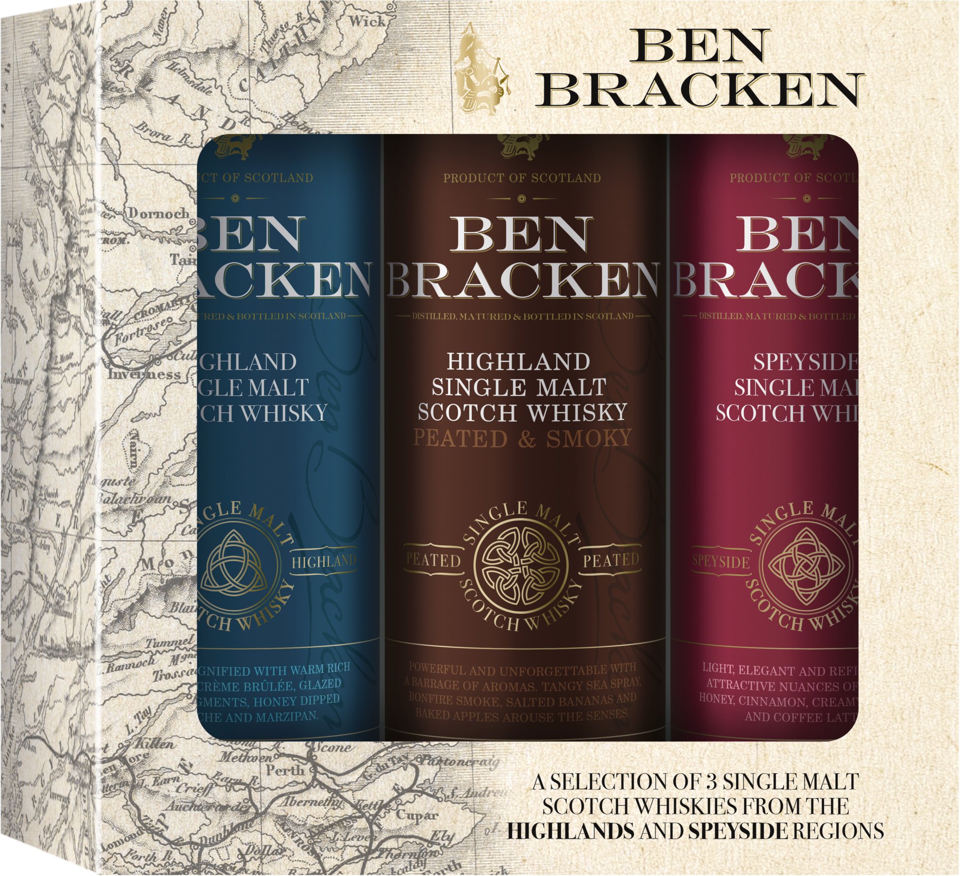 Ben Bracken Single Malt Scotch Whisky Mini-Pack 3 x 0,05 l, 40% Vol