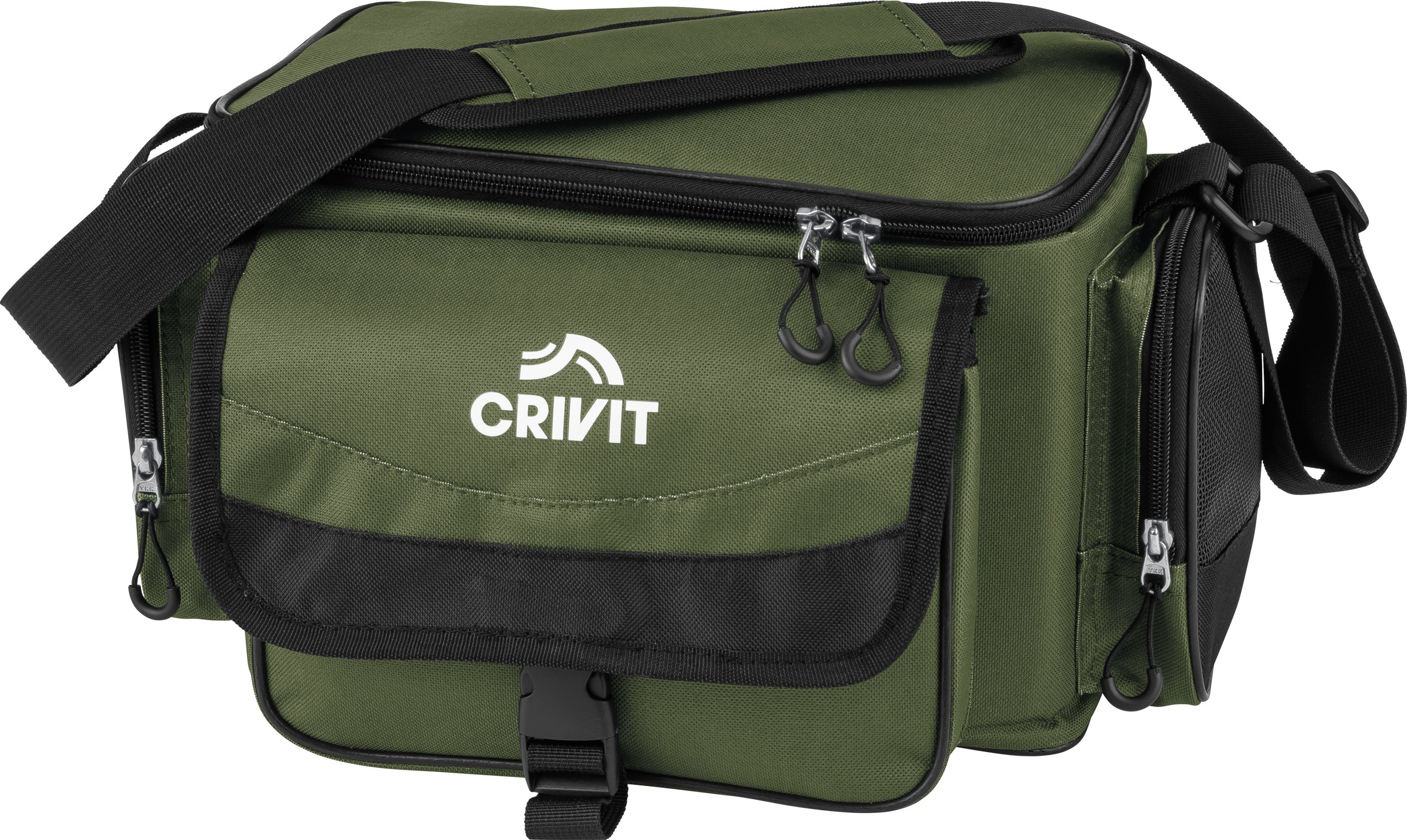 CRIVIT Angelzubehörtasche, Inkl. 4 Boxen für Angelzubehör