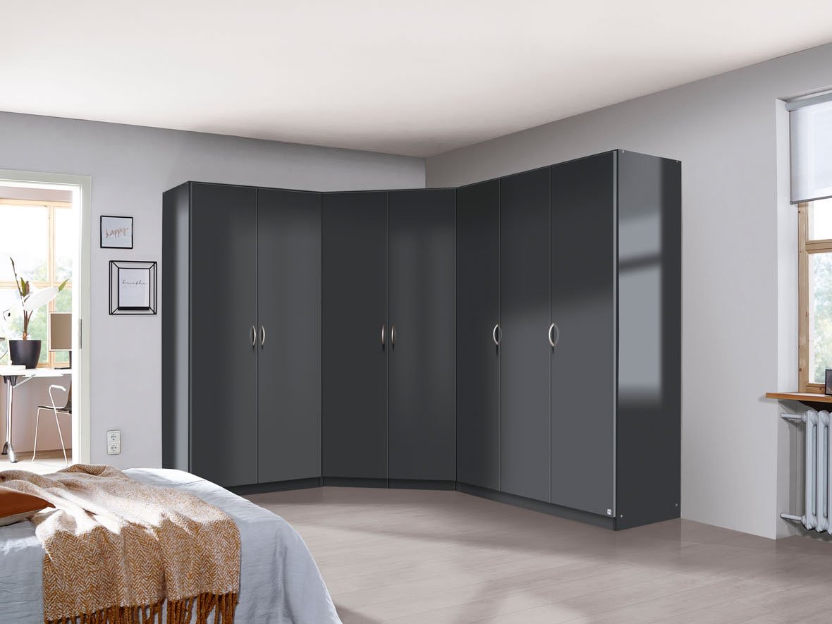 rauch BLUE Eckschrank Case (inkl Innen-Aufteilung, grau-metallic)