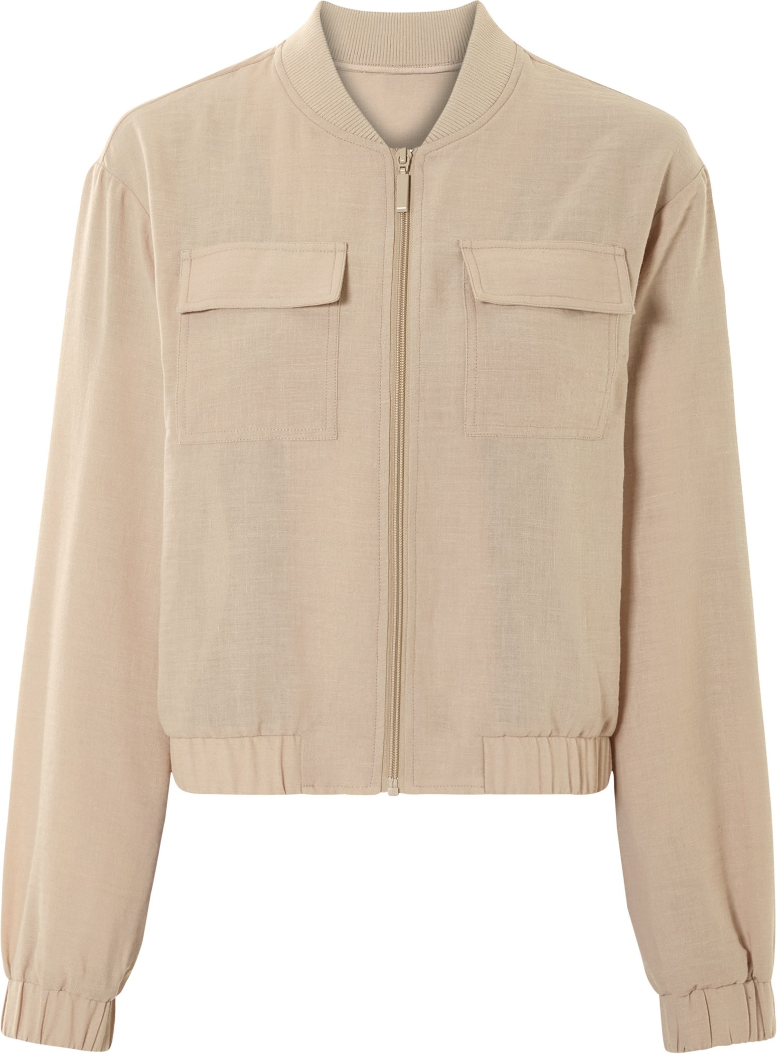 esmara® Damen Bomberjacke Utility Loungewear (Beige, L(44/46))