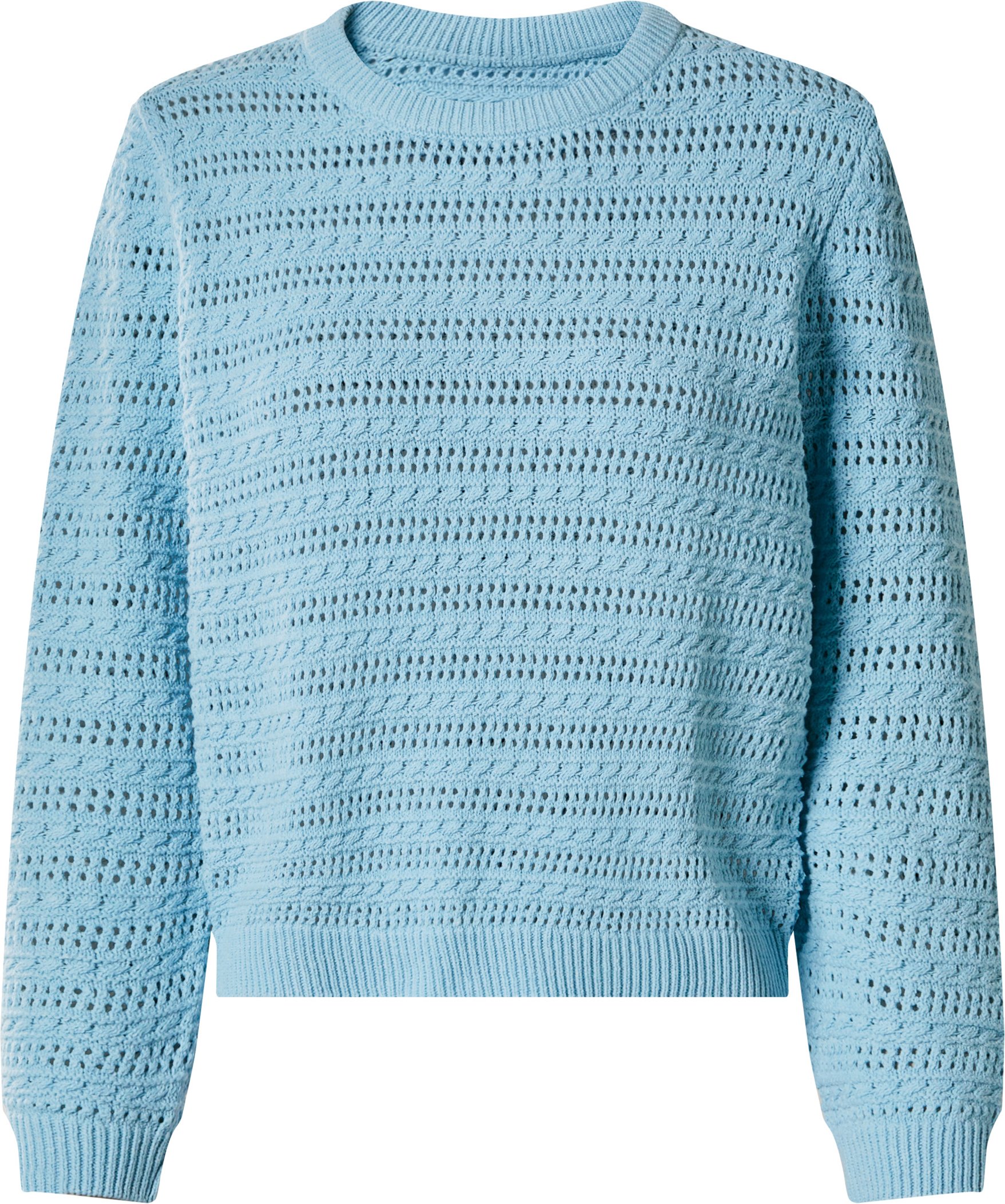 esmara® Damen Pullover Lochstrick (Blau, XS(32/34))