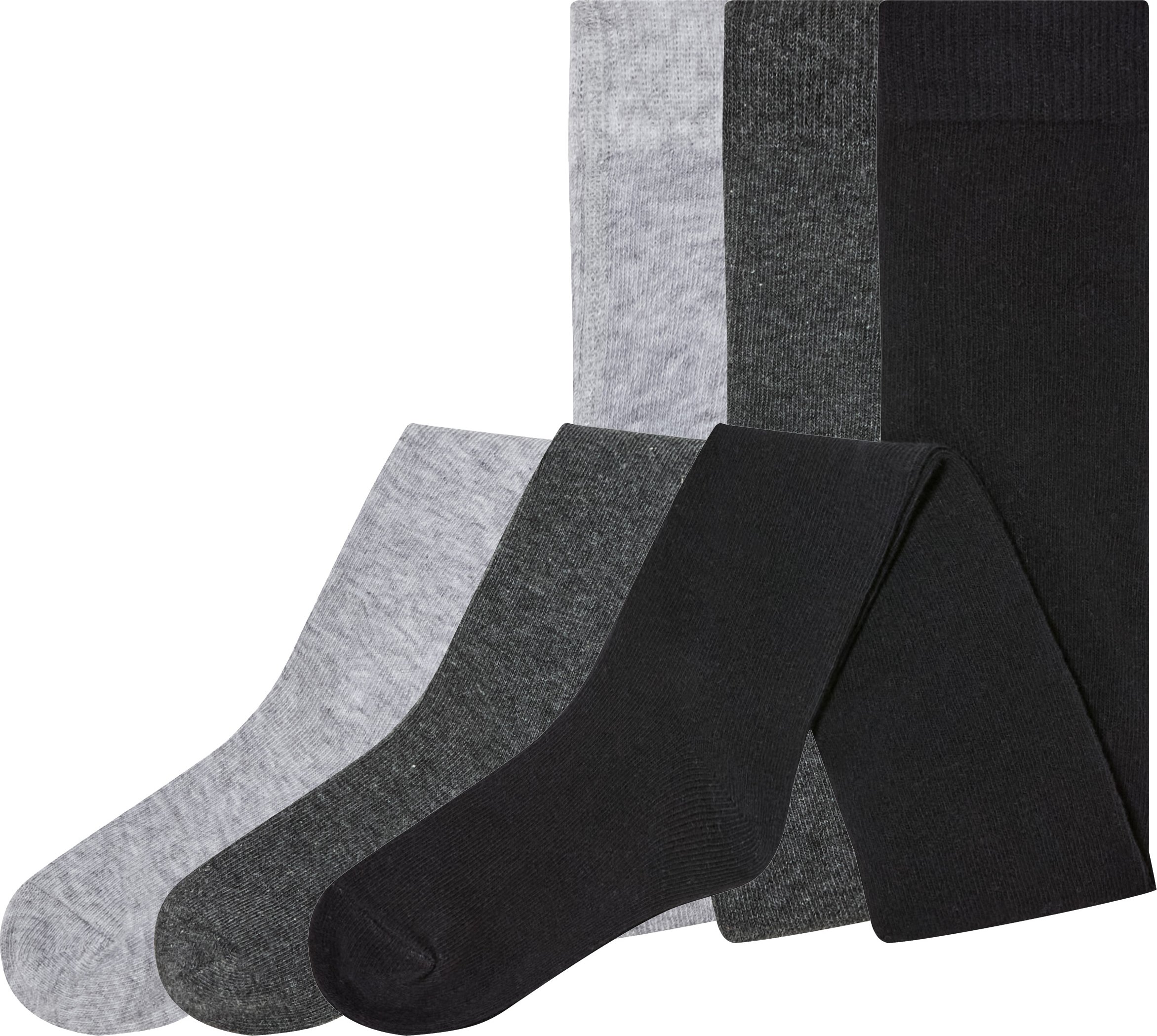 Thumbnail - lupilu® 3 Kleinkinder Mädchen Jungen Strickstrumpfhosen (86/92, grau/schwarz)""