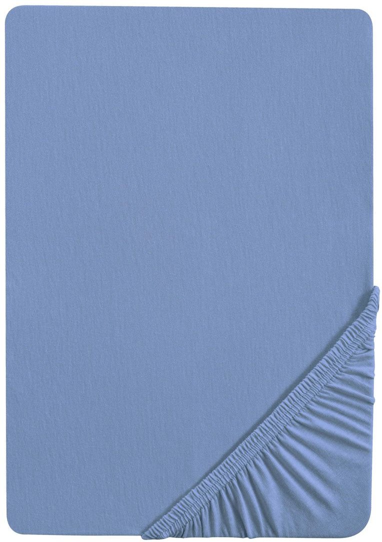 Biberna Feinjersey Spannbettlaken (Blau, 140 - 160 x 200 cm)