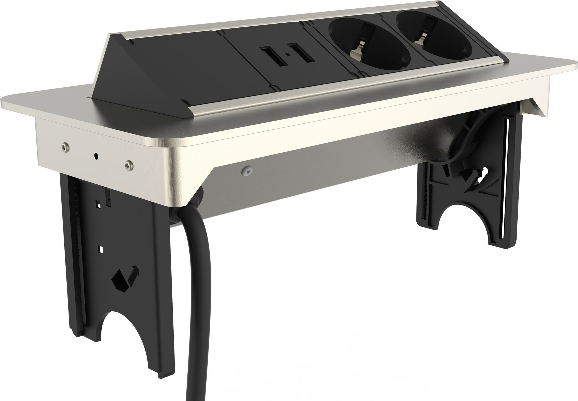 Schütte Einbausteckdose für Arbeitsplatte versenkbar (2x 230V + 2x USB)