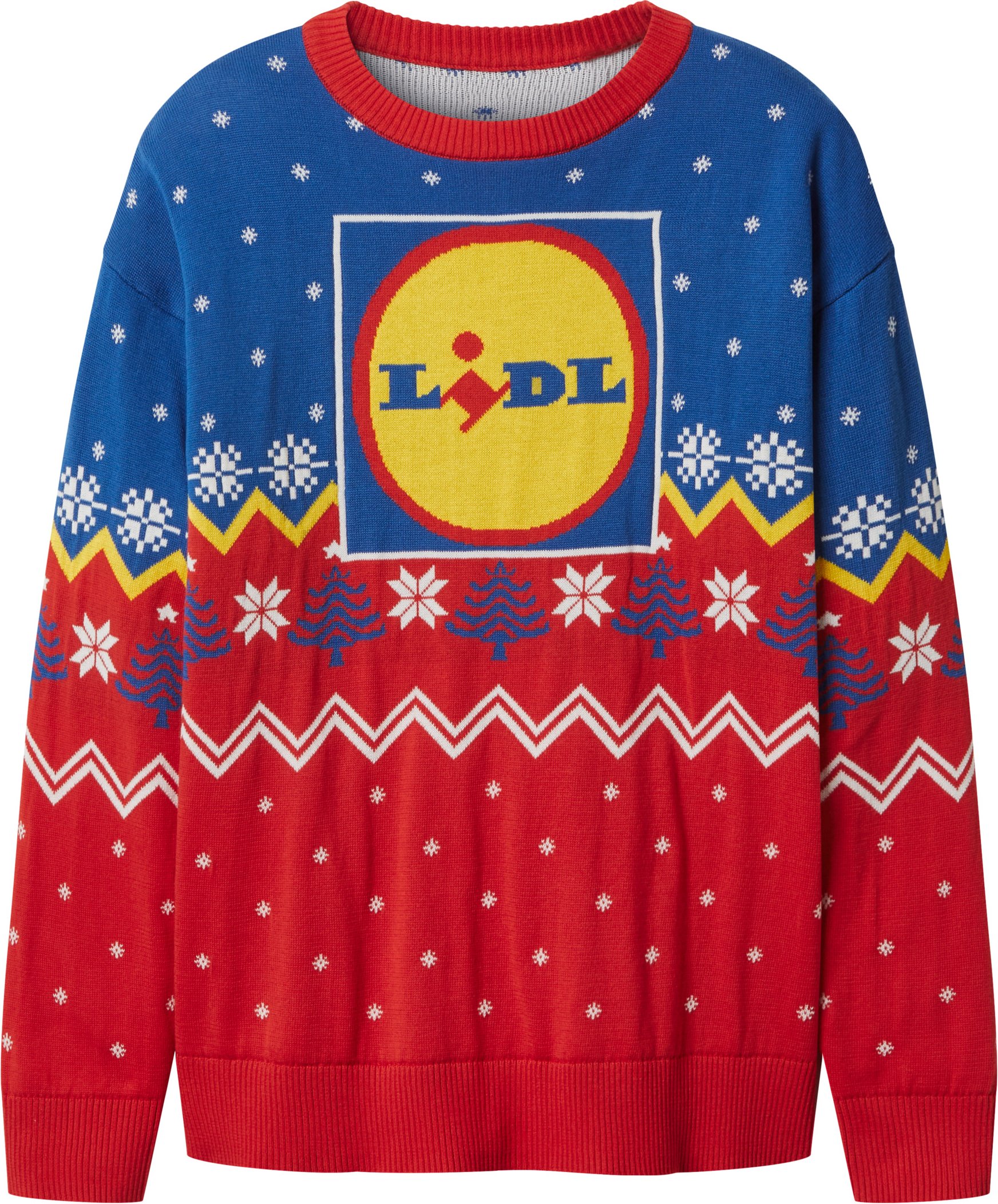 Damen Strickpullover (Lidl/blau/rot, S(36/38))