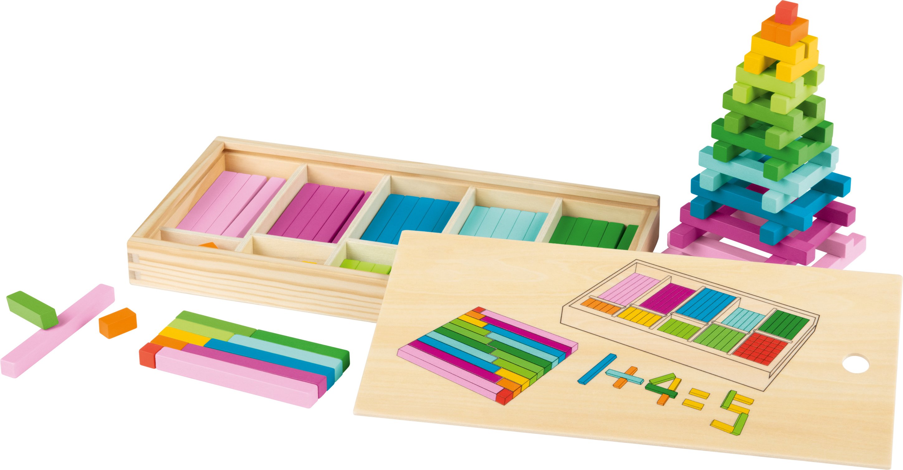 lupilu® Zählstäbe aus Holz / Magnetisches Labyrinth / Abakus / Rechen-Spielzeug / Logik-Spiel (Zählstäbe aus Holz)