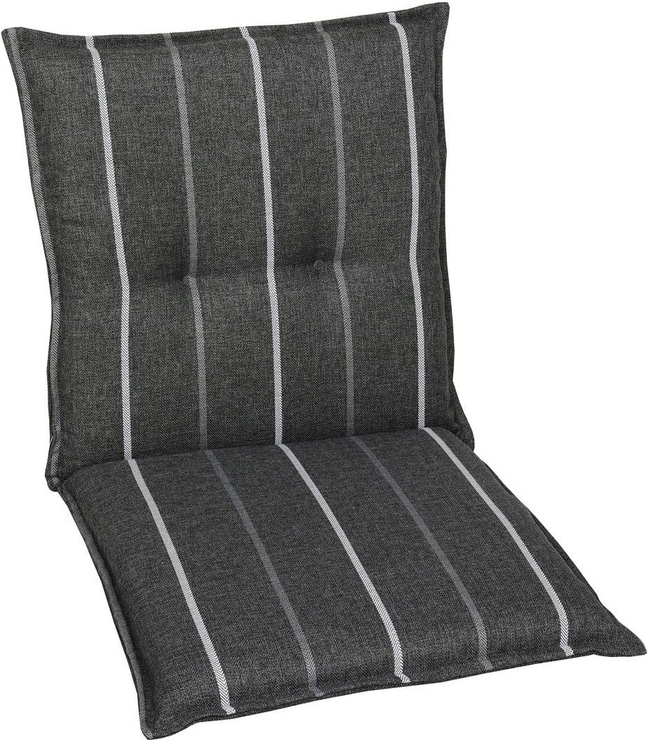 GO-DE Textil Gartenauflage Wendauflage (2er Set Niederlehner, Anthrazit)