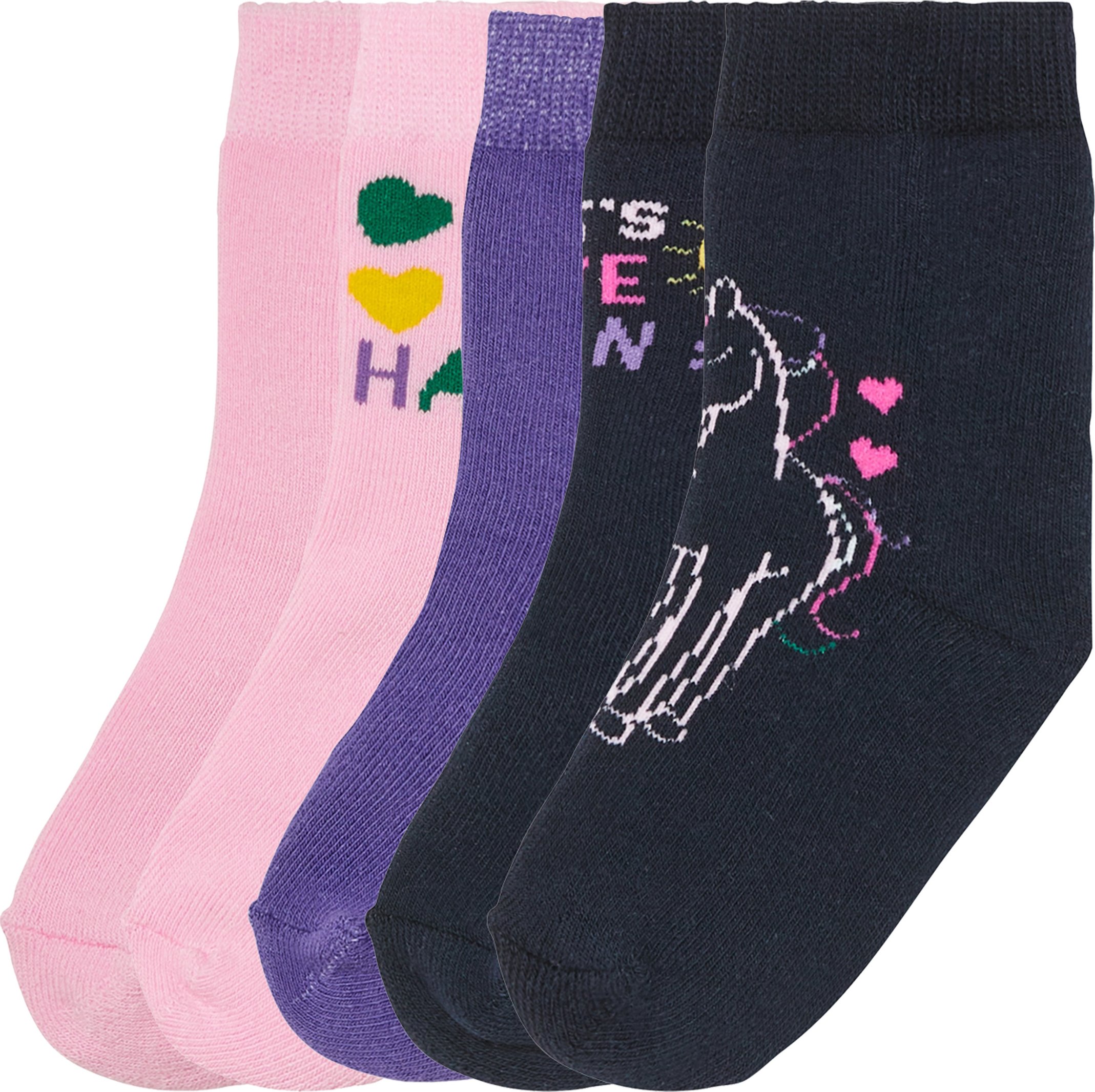 lupilu® 5 Paar Kleinkinder Mädchen Socken Vollfrottee Thermo (19/22, rosa/marine)