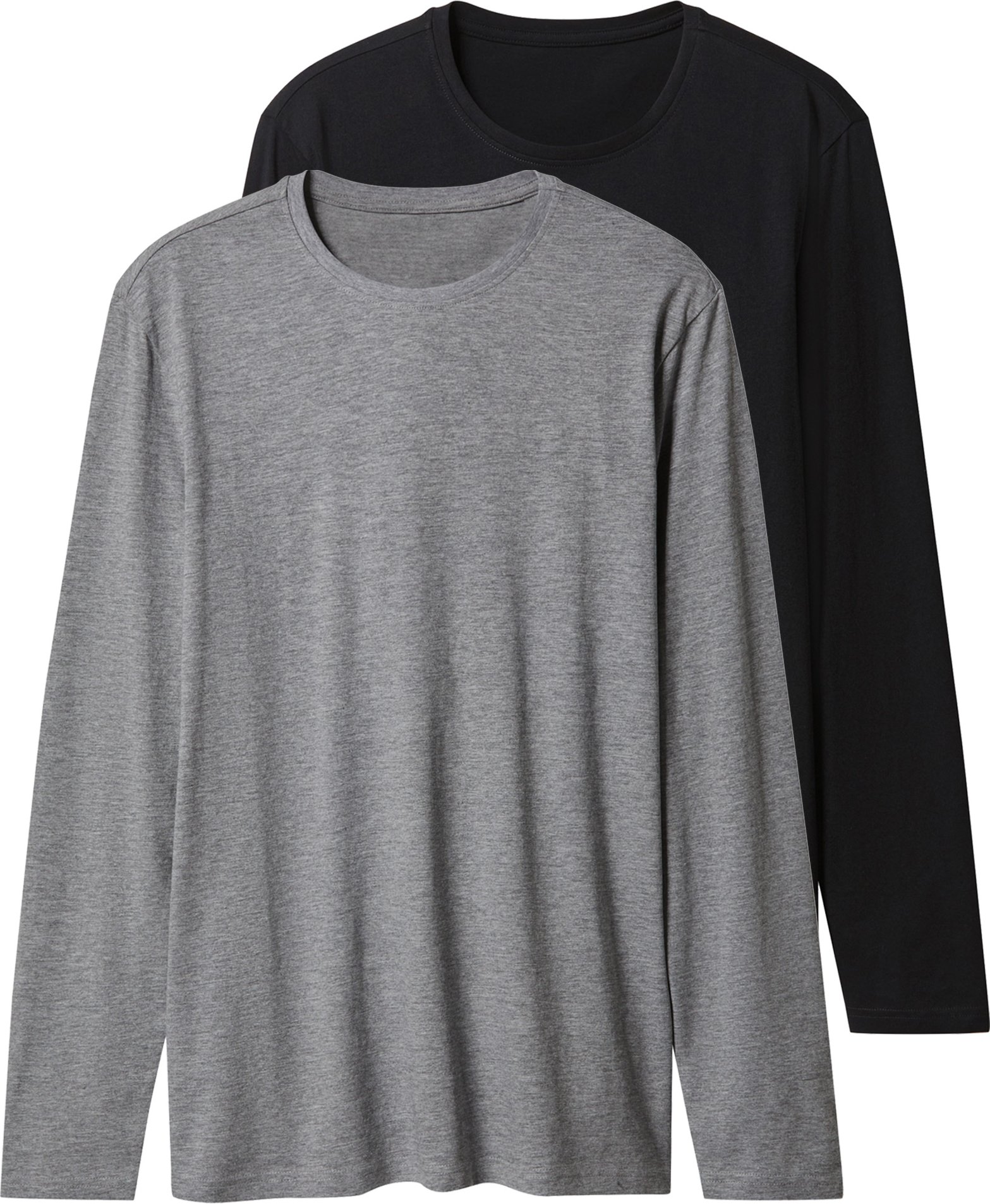 Thumbnail - esmara Men Herren Langarmshirts, 2 Stück (schwarz/grau, M (48/50))