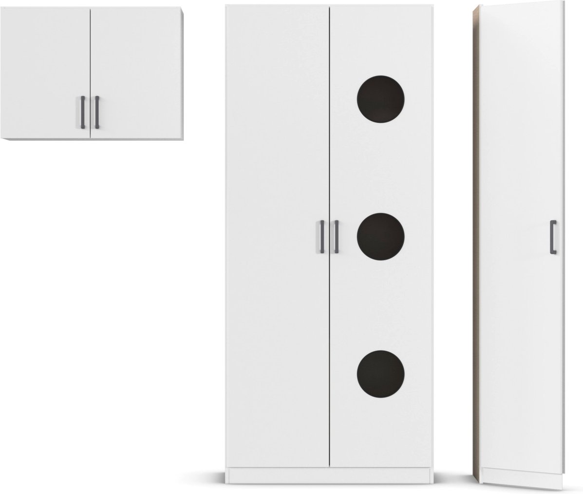 rauch BLUE Allrounder, Grundelement Wäscheschrank 2trg (+Hängeschrank + Ausgleichstüre, Alpinweiß)