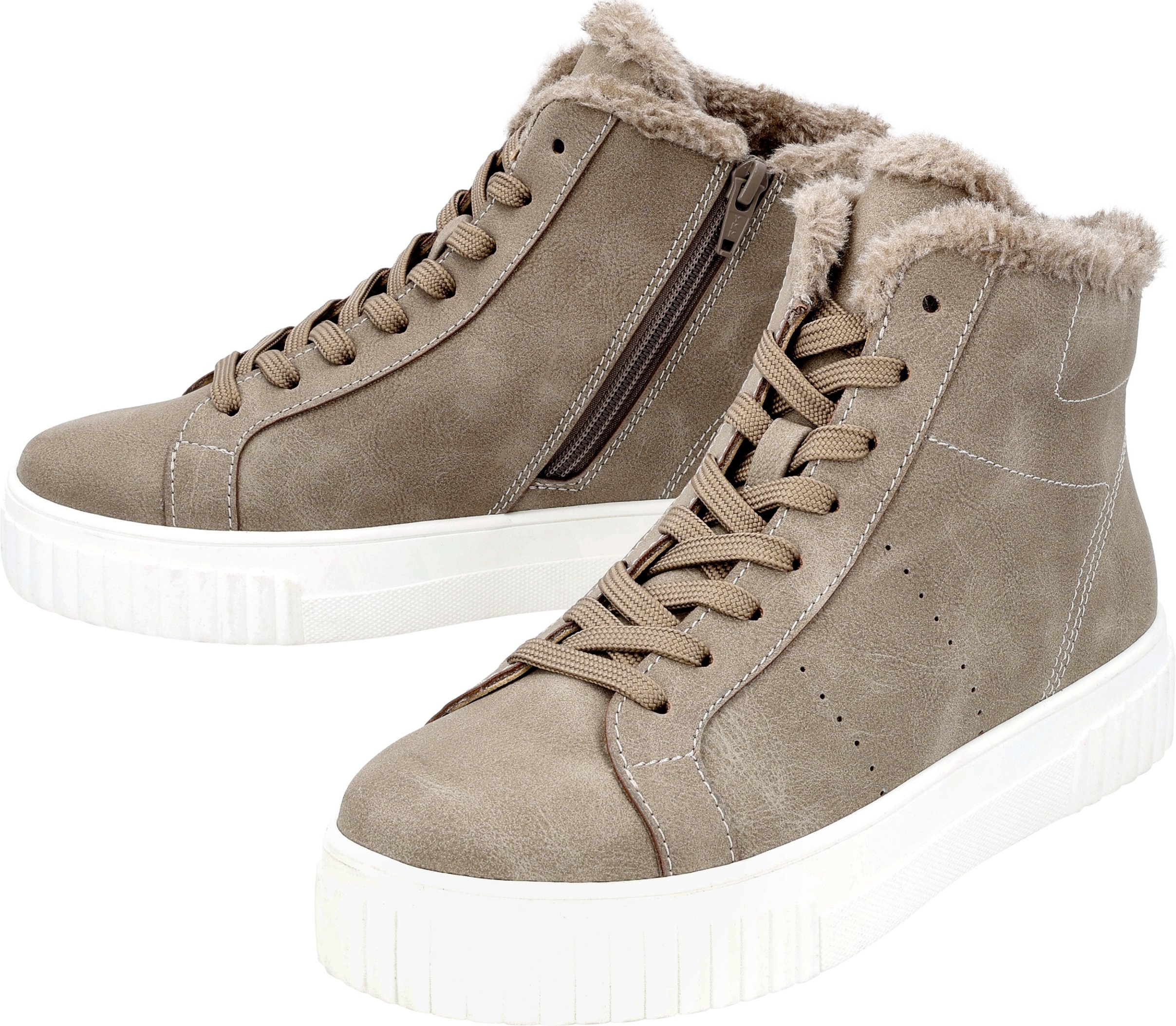 esmara® Damen Highcut-Sneaker (Taupe, 38)