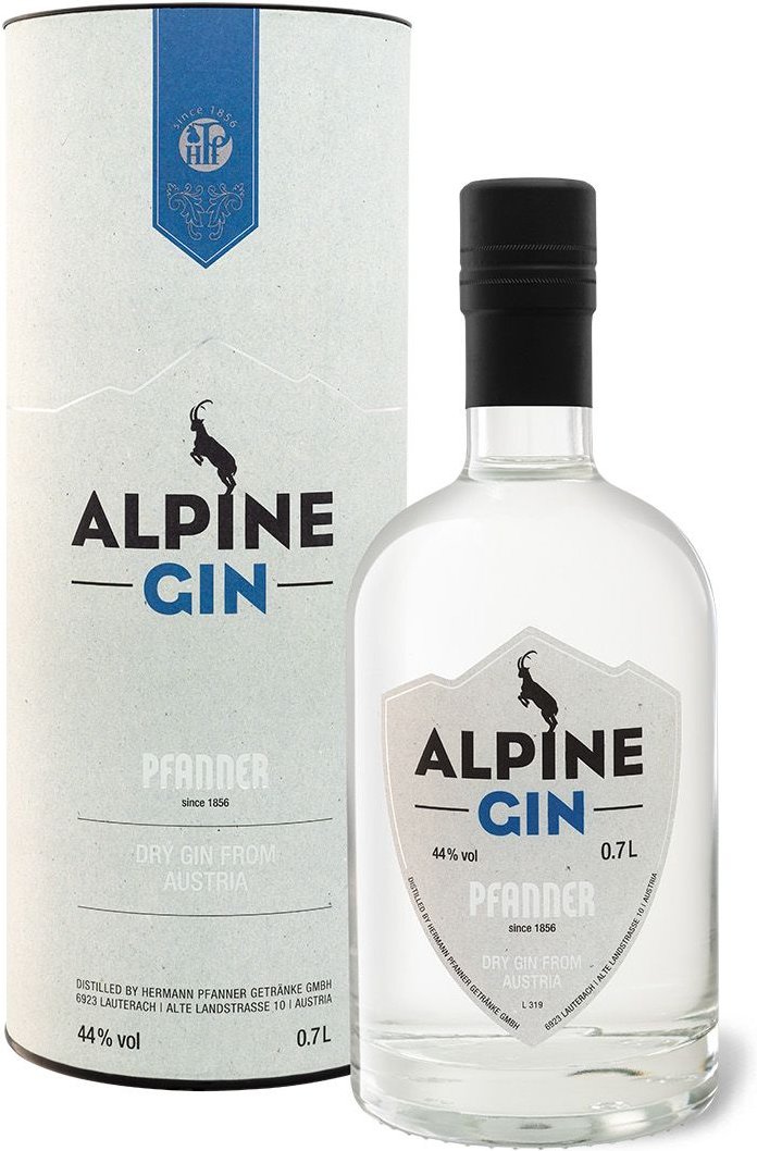 Pfanner Alpine Gin mit Geschenkbox 44% Vol