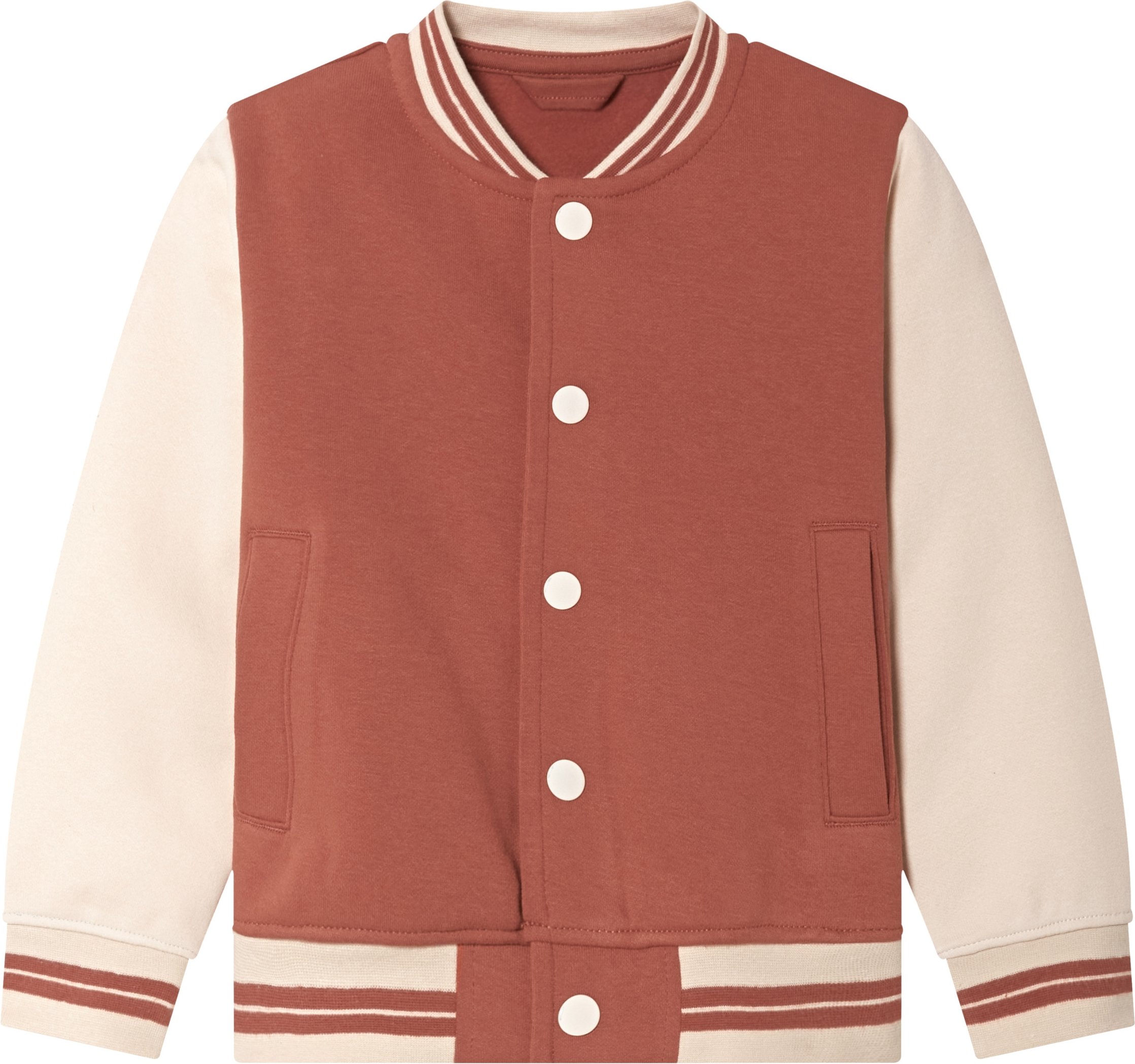 Thumbnail - lupilu® Kleinkinder Collegejacke mit Bündchen an Kragen, Ärmeln und Saum (Rot, 110/116)