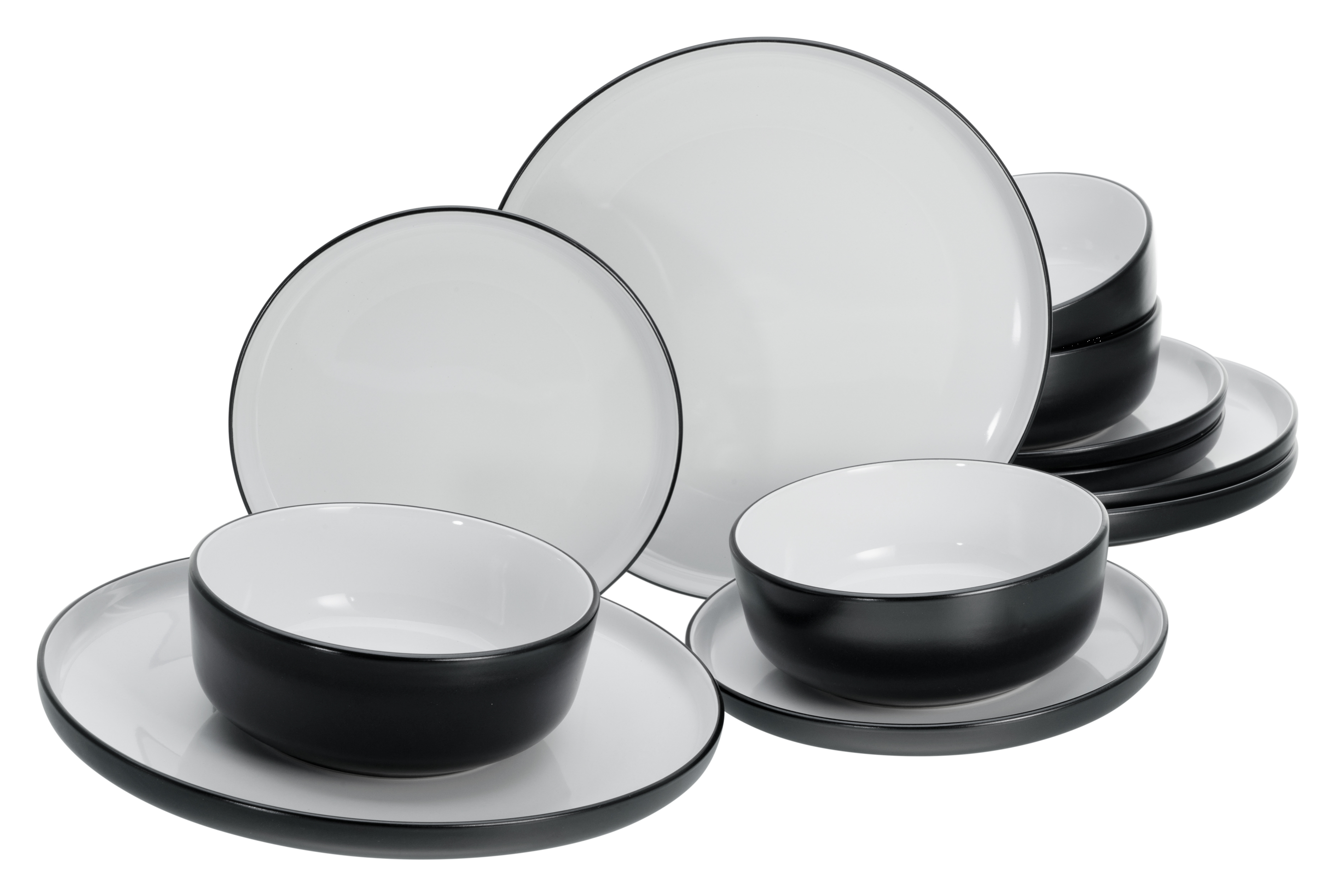 Creatable Geschirrset »Nordic Cool Black« (12-teiliges Teller Set)