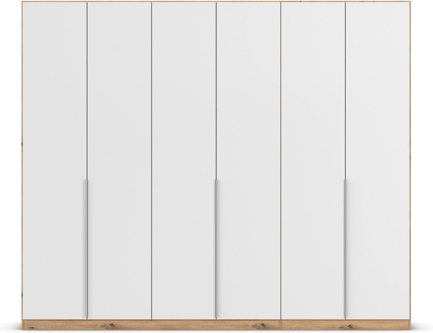 rauch ORANGE Drehtürenschrank Alabama (Premium-Zubehör, Weiß/Eiche Artisan, Griffe Alu, 271 x 229 cm)