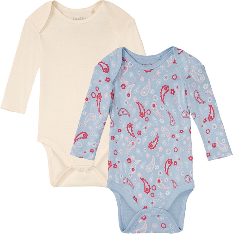 Thumbnail - lupilu® 2 Baby Bodies (weiß/blau, 62/68)