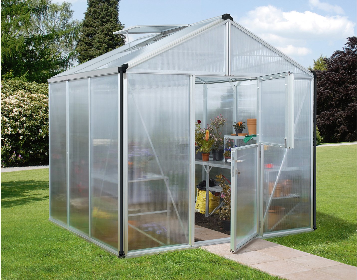 Vitavia Gartengewächshaus Zeus (HKP 16mm, Aluminium eloxiert, 6,2 m²)
