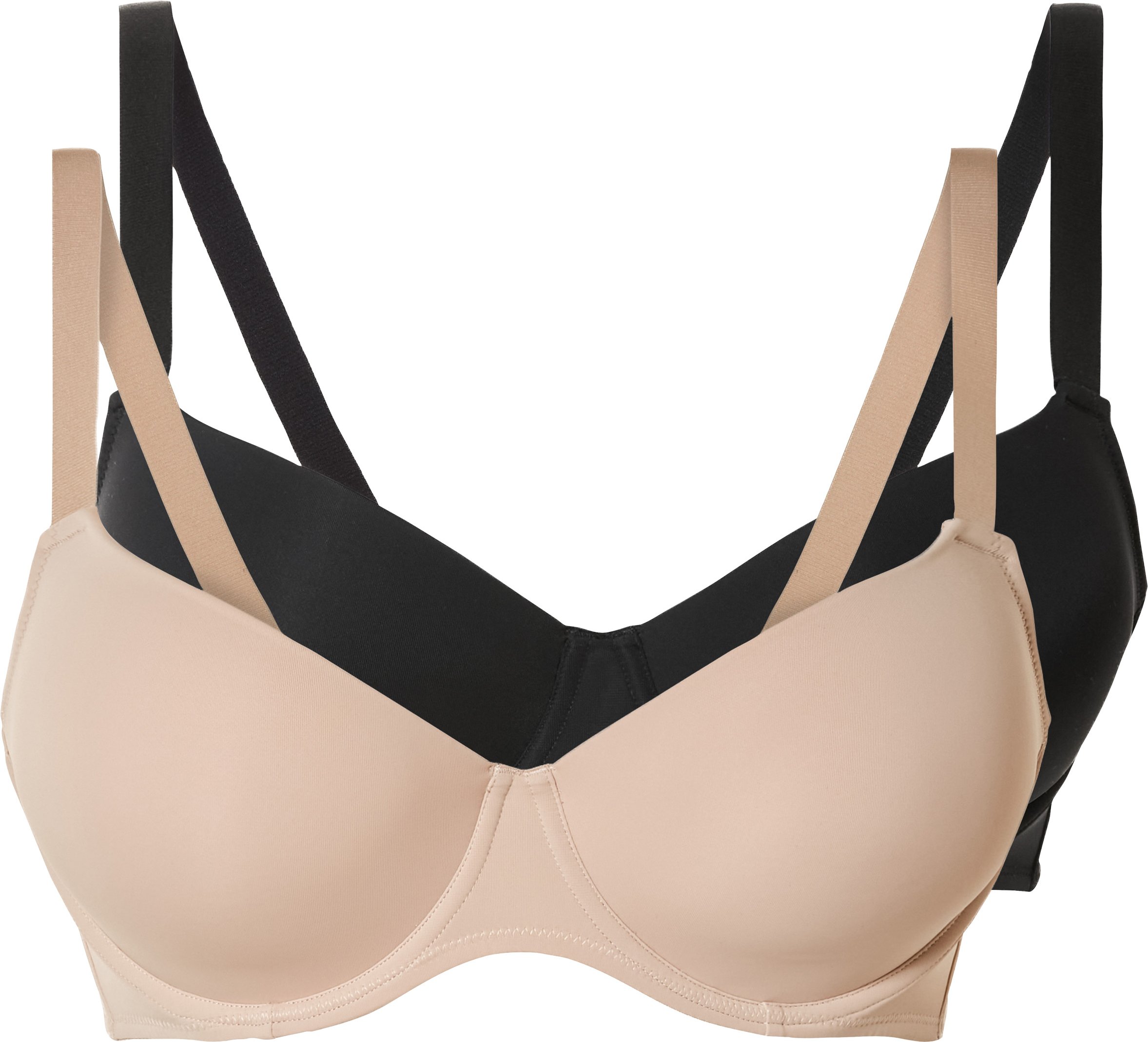 Thumbnail - esmara® Damen Bügel BH gemouldet, 2 Stück (schwarz/beige, 85D)