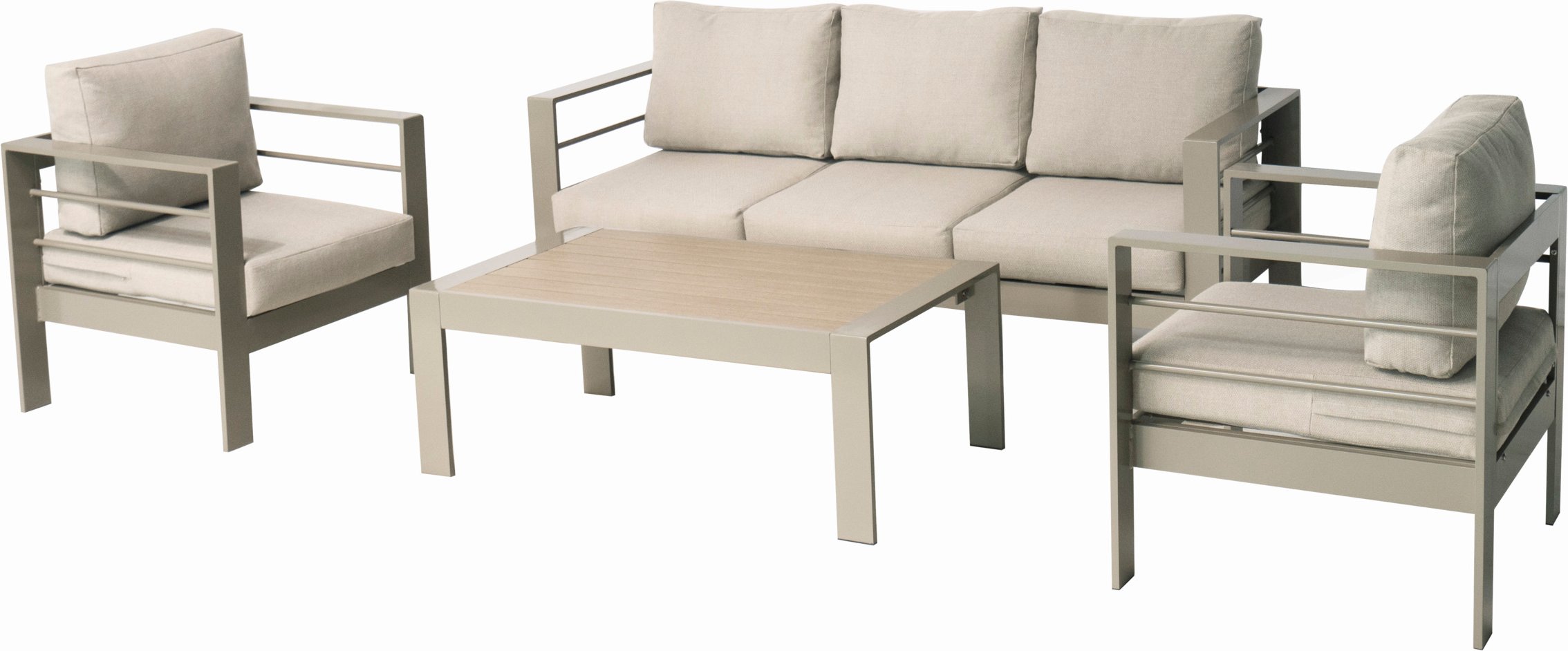 MeXo Gartenmöbel Lounge-Set »Genua«, inkl. Polster (5-Sitzer, Champagnerfarbe)