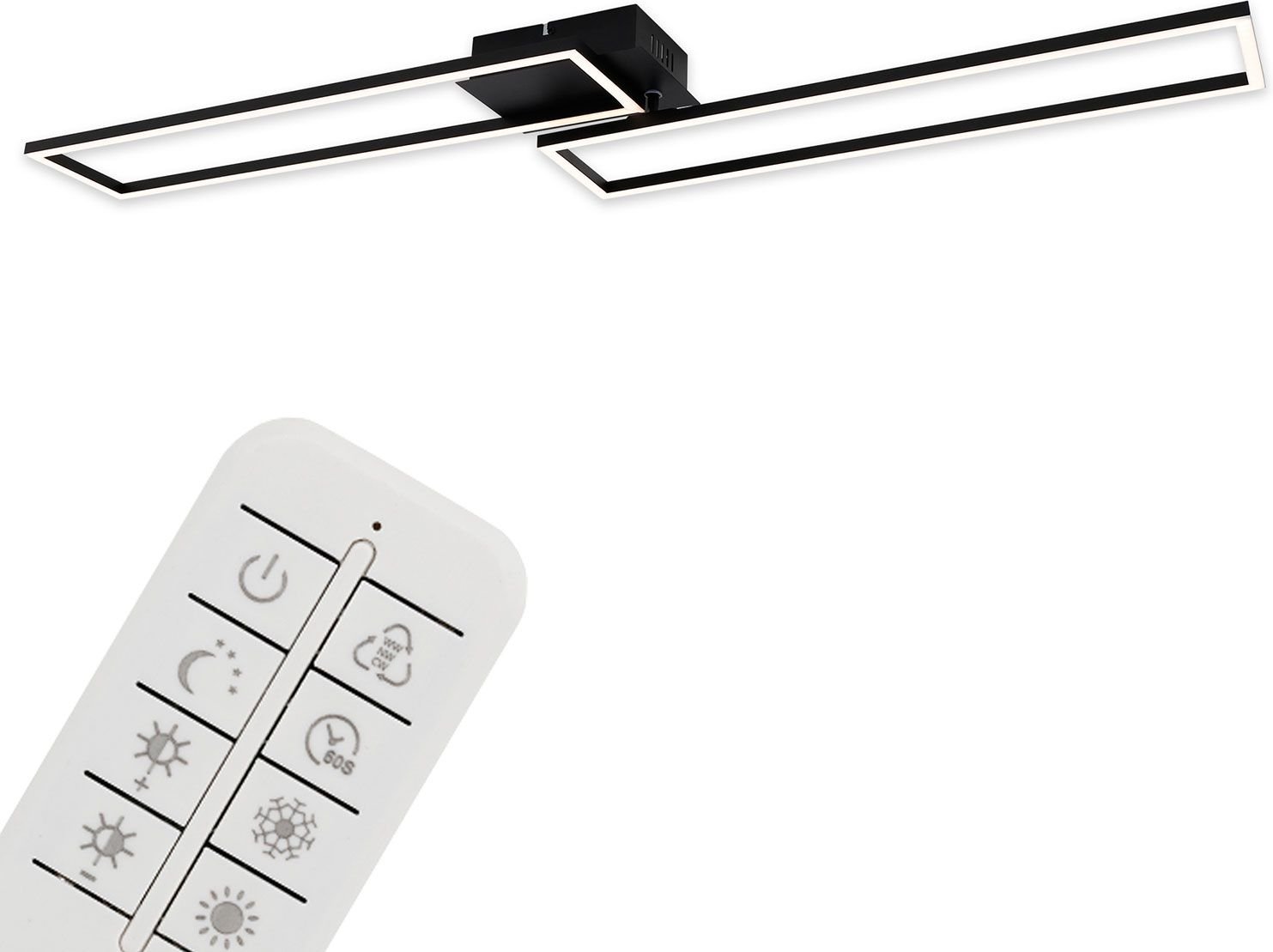 Thumbnail - Briloner CCT LED Design Deckenleuchte, Lichttemperatur + Helligkeit regulierbar (rechteckig (schwarz))