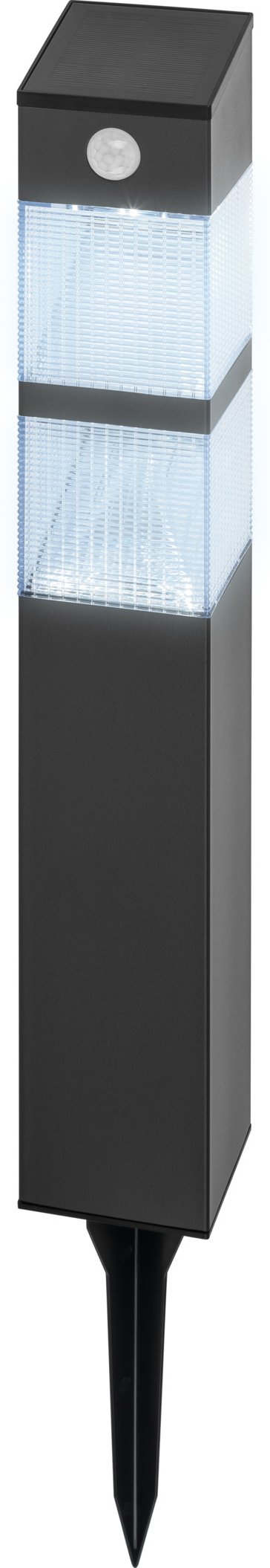 LIVARNO® Solar-Gartenleuchte mit Bewegungsmelder (anthrazit lackiert, eckig)
