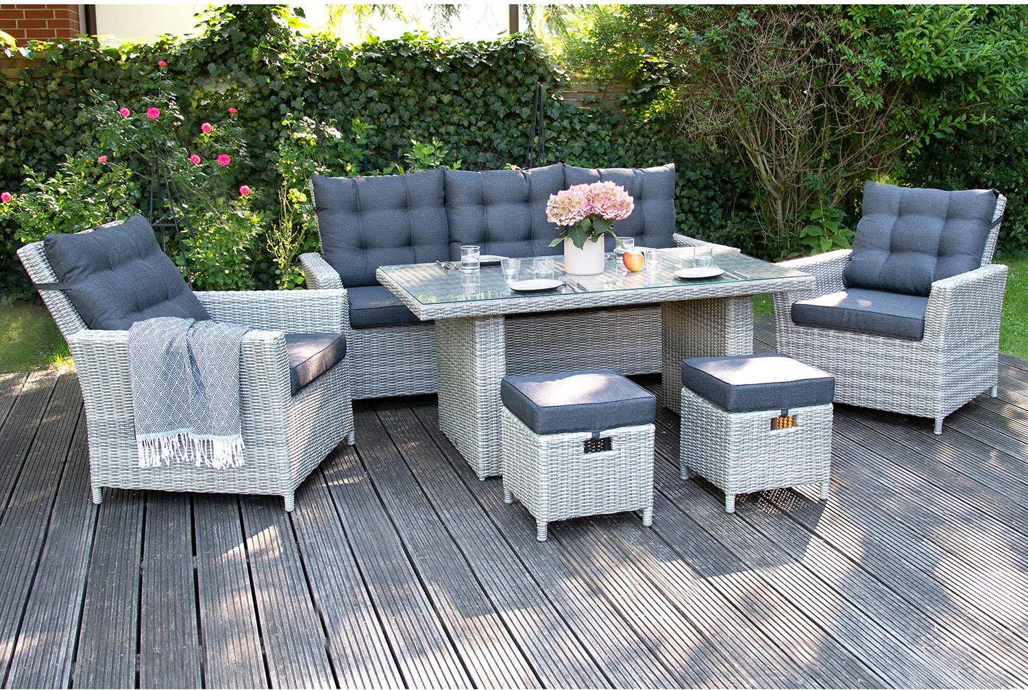 bellavista - Home & Garden® Alu-Luxus Dining-Set Asti (Grau-Mix)