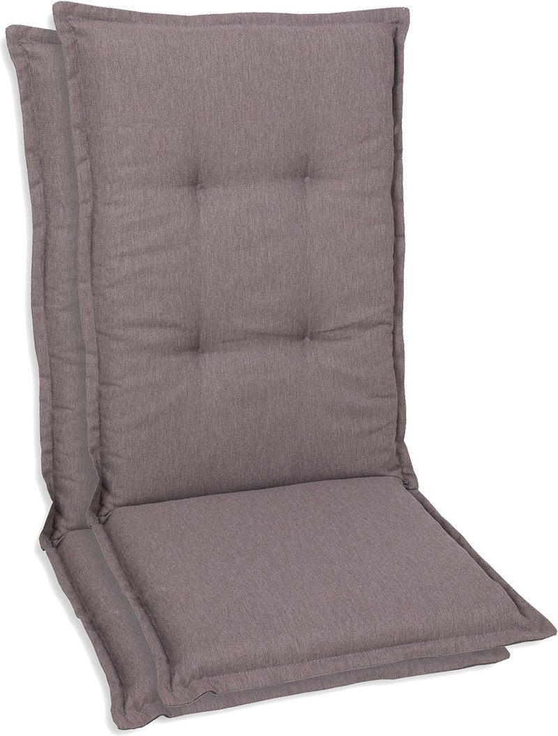 GO-DE Textil Gartenauflage, taupe, 2er Set Hochlehner (2er Set Hochlehner, Taupe)