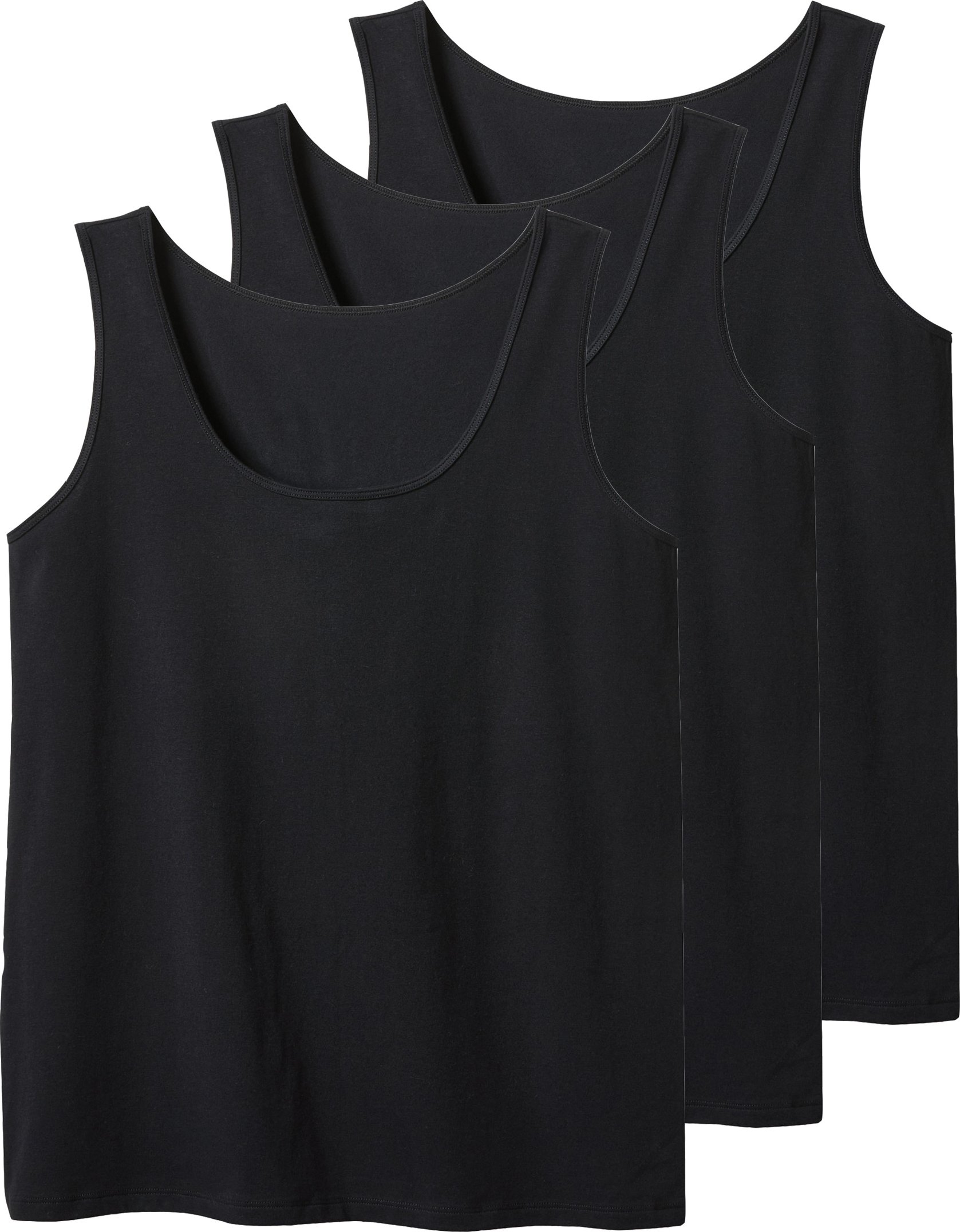 esmara® Damen Achselhemden, 3 Stück (Schwarz, 3XL(56/58))