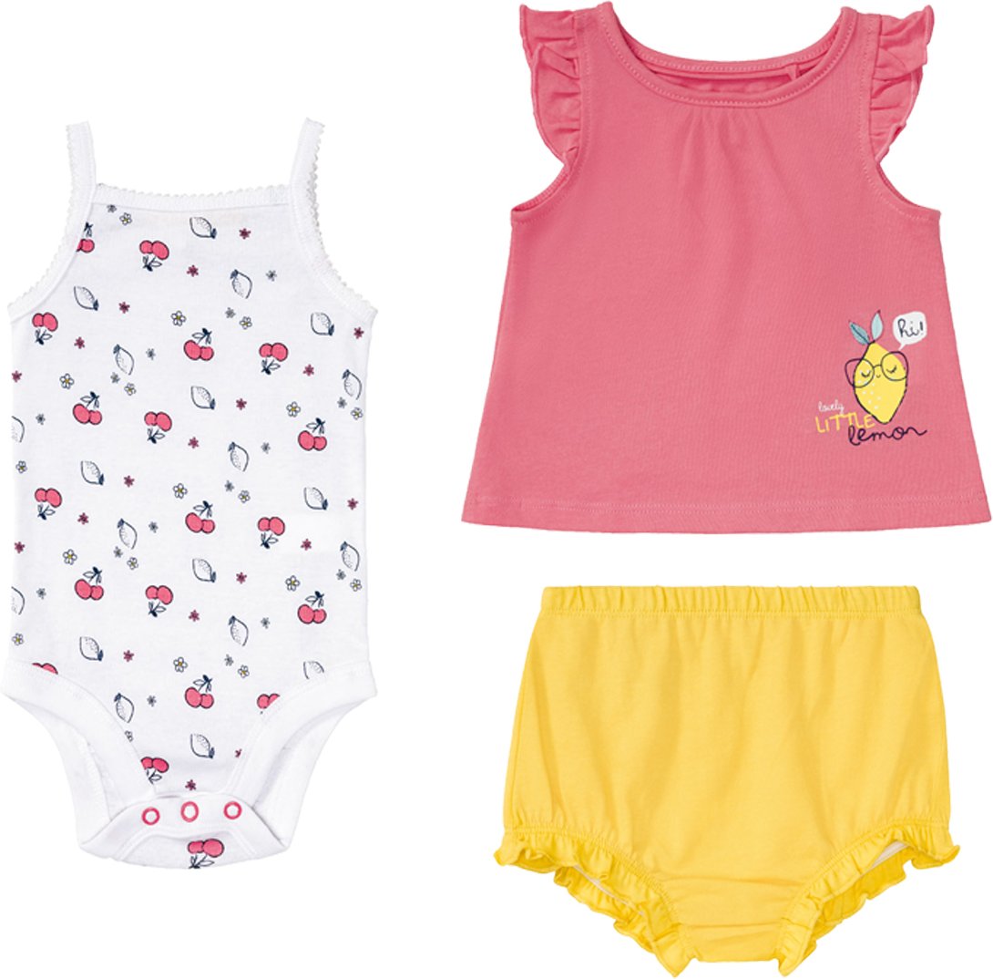 Thumbnail - lupilu® Baby Sommerset (pink/weiß/gelb, 62/68)