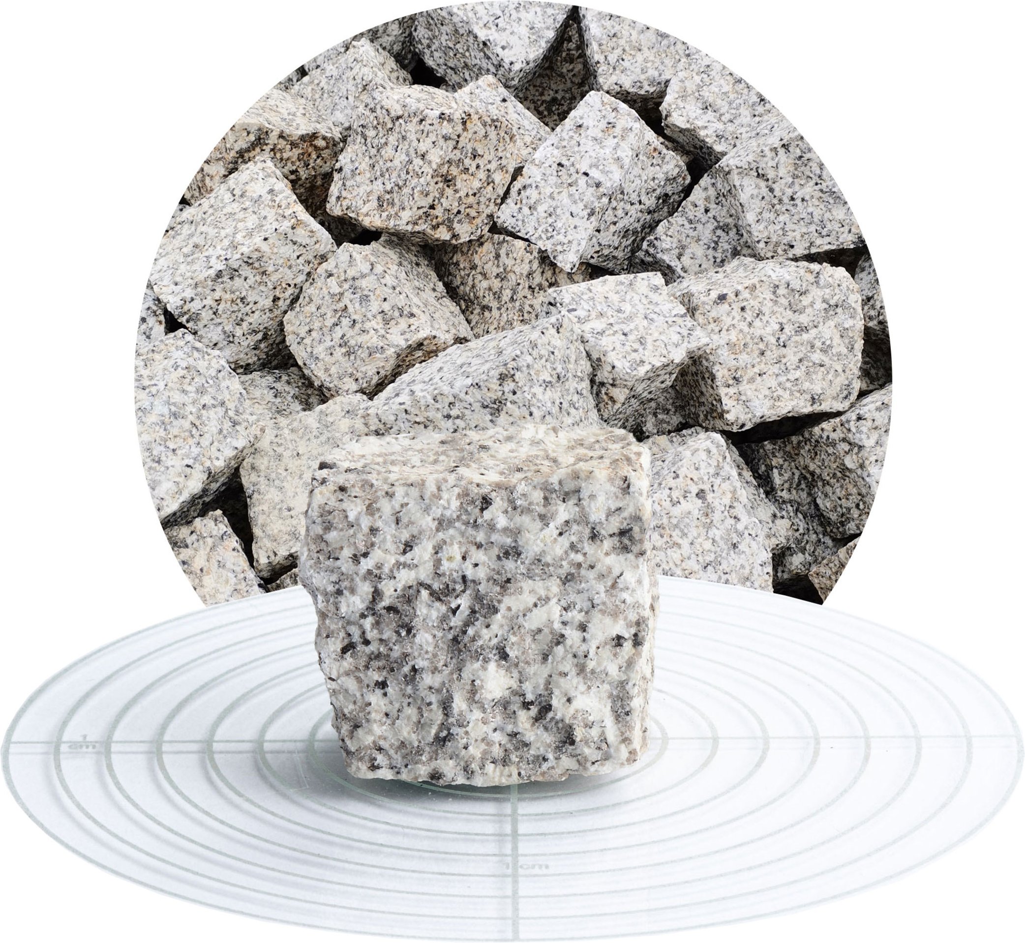 Schicker Mineral Granit Pflastersteine (5x5x5 cm, 25 kg, Hellgrau)