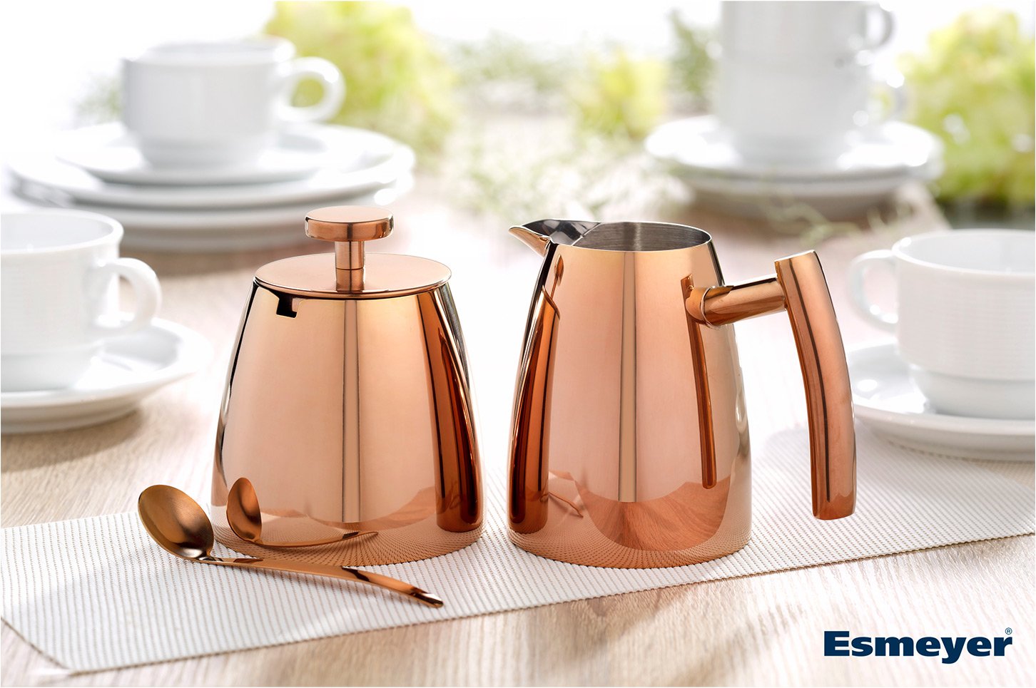 Esmeyer Milchkännchen und Zuckerdosen-Set »Melina« (kupfer)