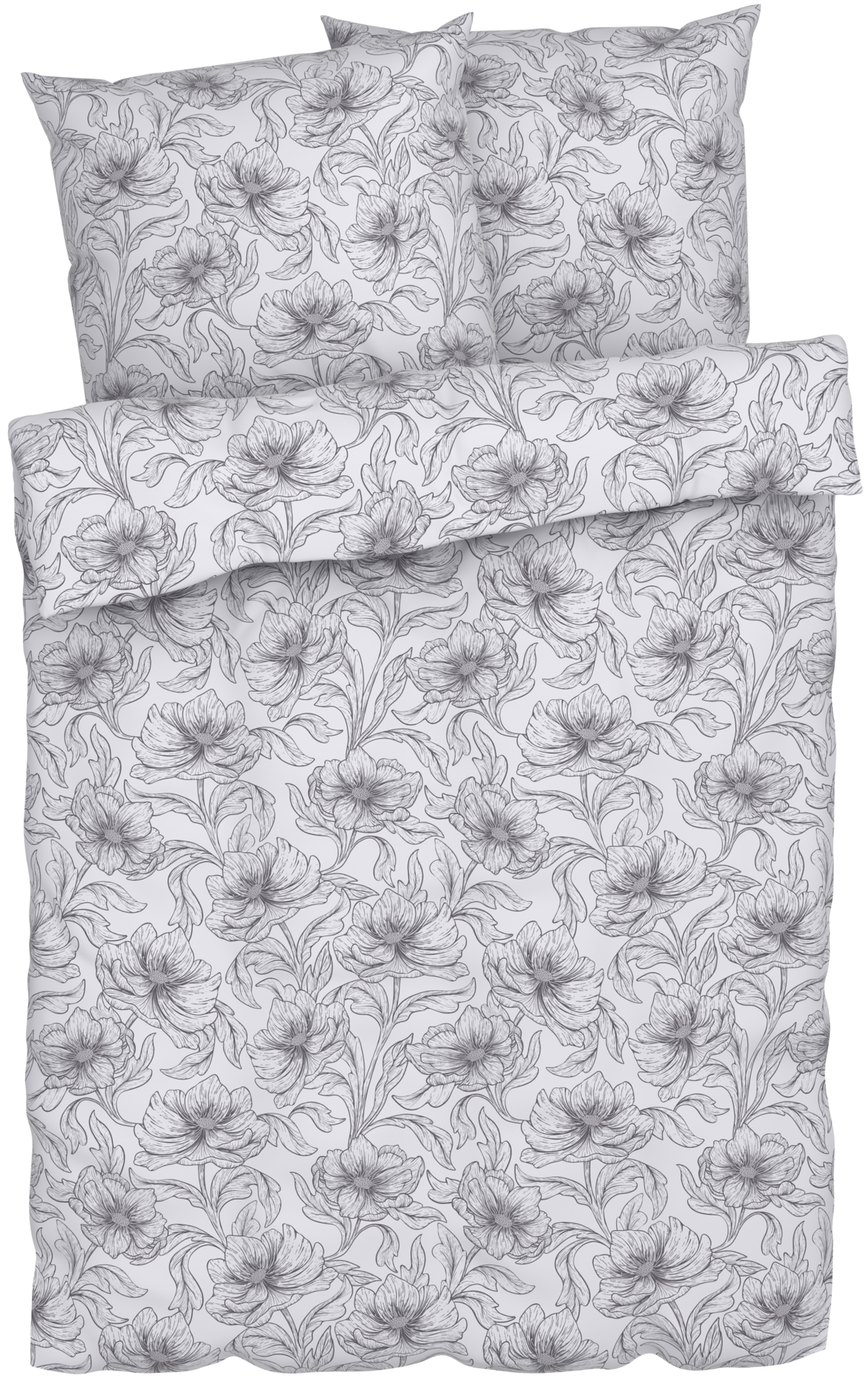 LIVARNO home Edel-Renforcé-Bettwäsche, 200 x 220 cm (Weiß/Grau)