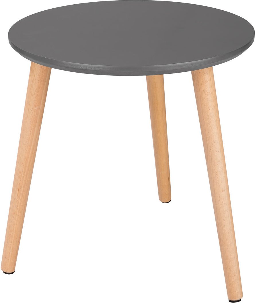 LIVARNO home Beistelltisch Massivholz klein Ø40cm FSC (Anthrazit)