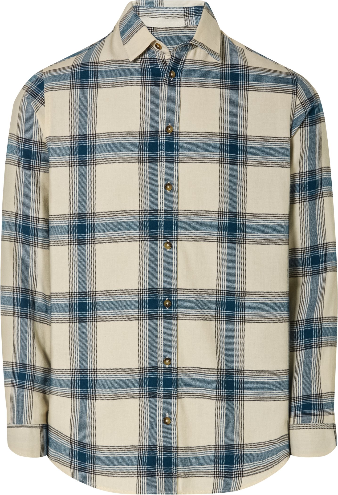 LIVERGY® Herren Freizeithemd (M(39/40), Karo/creme/blau)