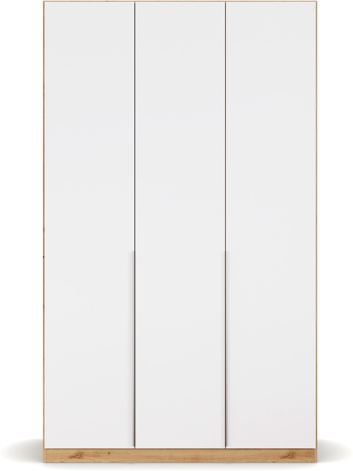 rauch ORANGE Drehtürenschrank Alabama (Premium-Zubehör, Weiß/Eiche Artisan, Griffe Alu, 136 x 229 cm)