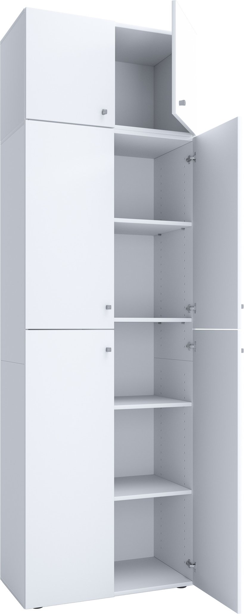 VCM Bürosc, Weiß, XXL, Drehtüren mit Aufsatz (Drehtüren mit Aufsatz, Weiß, XXL)