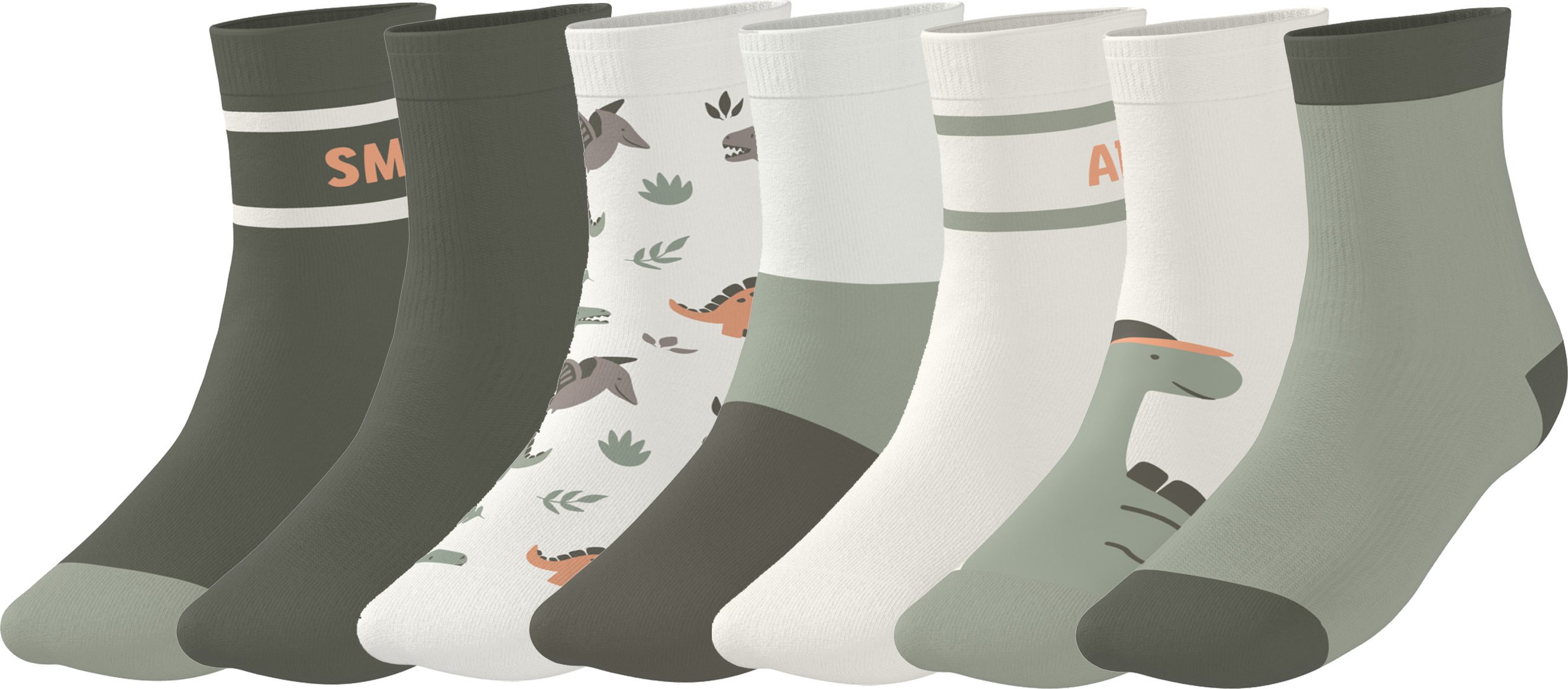 lupilu® 7 Paar Kleinkinder Mädchen Jungen Socken (Grün/Weiß, 23-26)