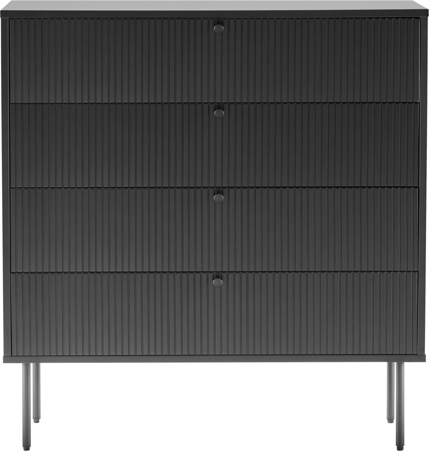 hjh OFFICE Kommode KARBY 4 Schubladen Schwarz