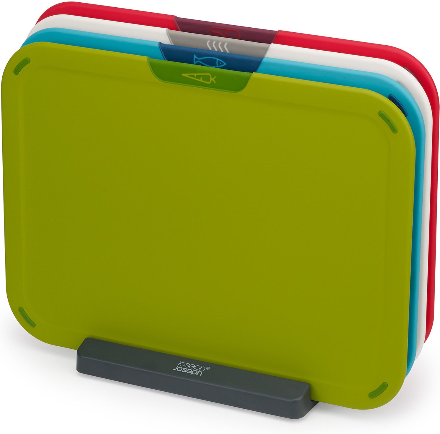 Joseph Joseph Duo 4-tlg. Schneidebrett-Set mit Aufbewahrungsständer