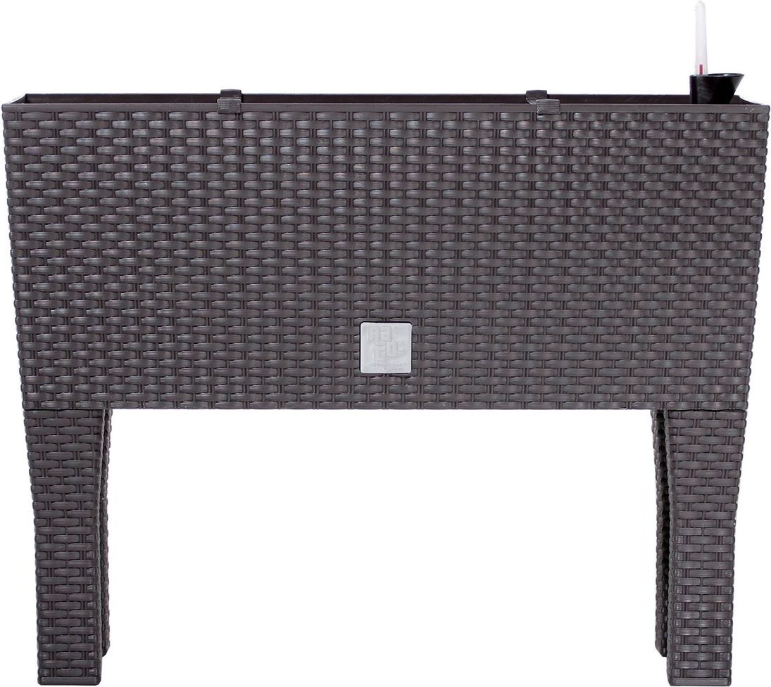 Prosperplast Blumenkasten mit Bewässerungseinsatz in Rattan-Optik "Rato Case High" (umber, B 60 x H 46 x T 25 cm)