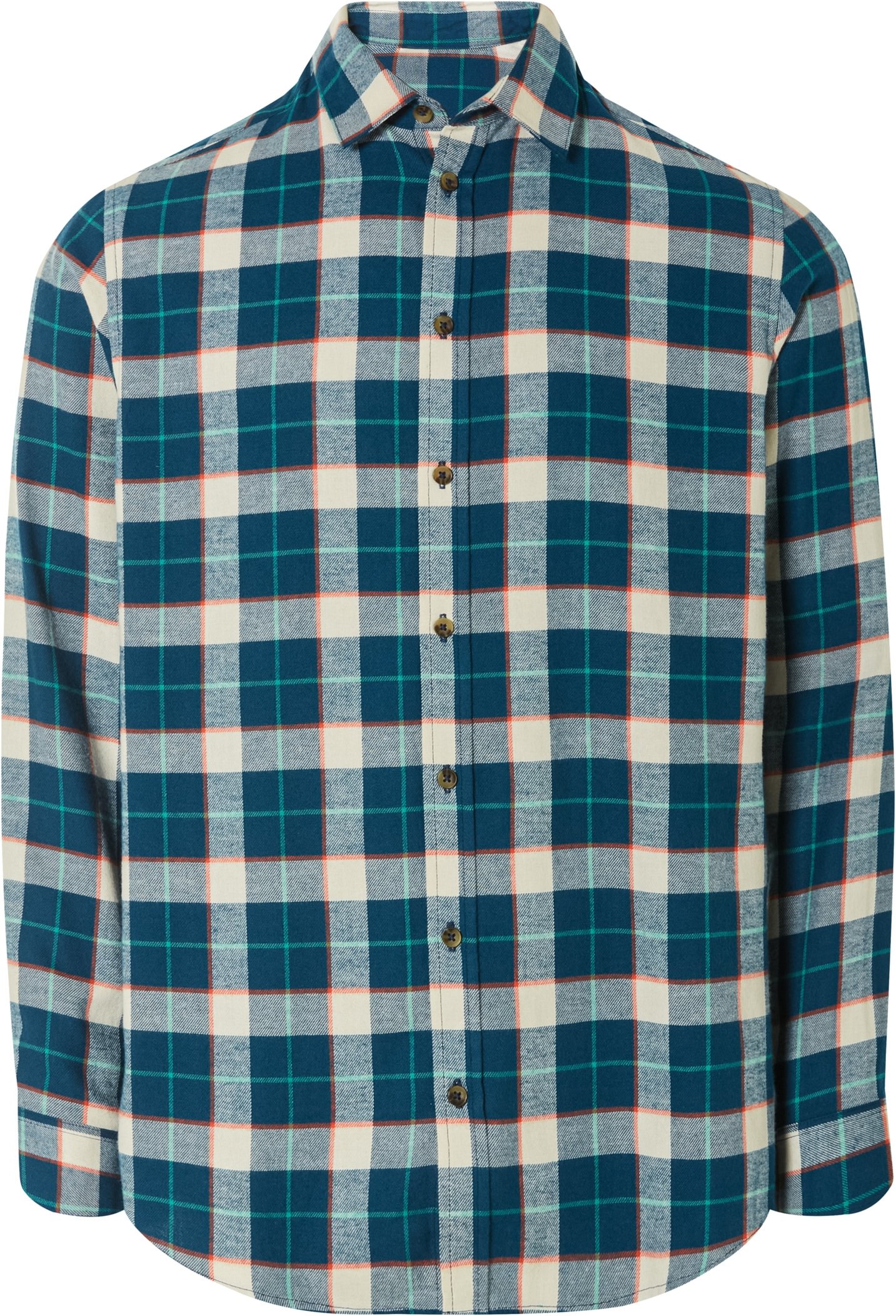 LIVERGY® Herren Freizeithemd (M(39/40), Karo/blau/weiß/orange)