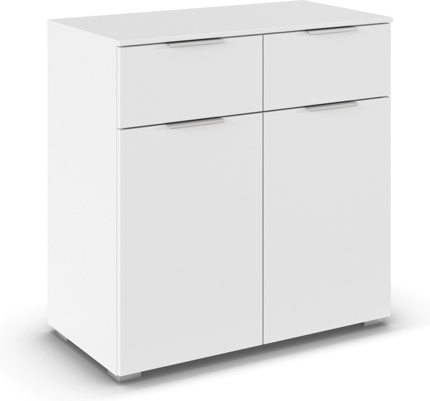 rauch ORANGE Alabama Kommode (2-türig, 2 Schubladen, Weiß, 80 x 81 cm)