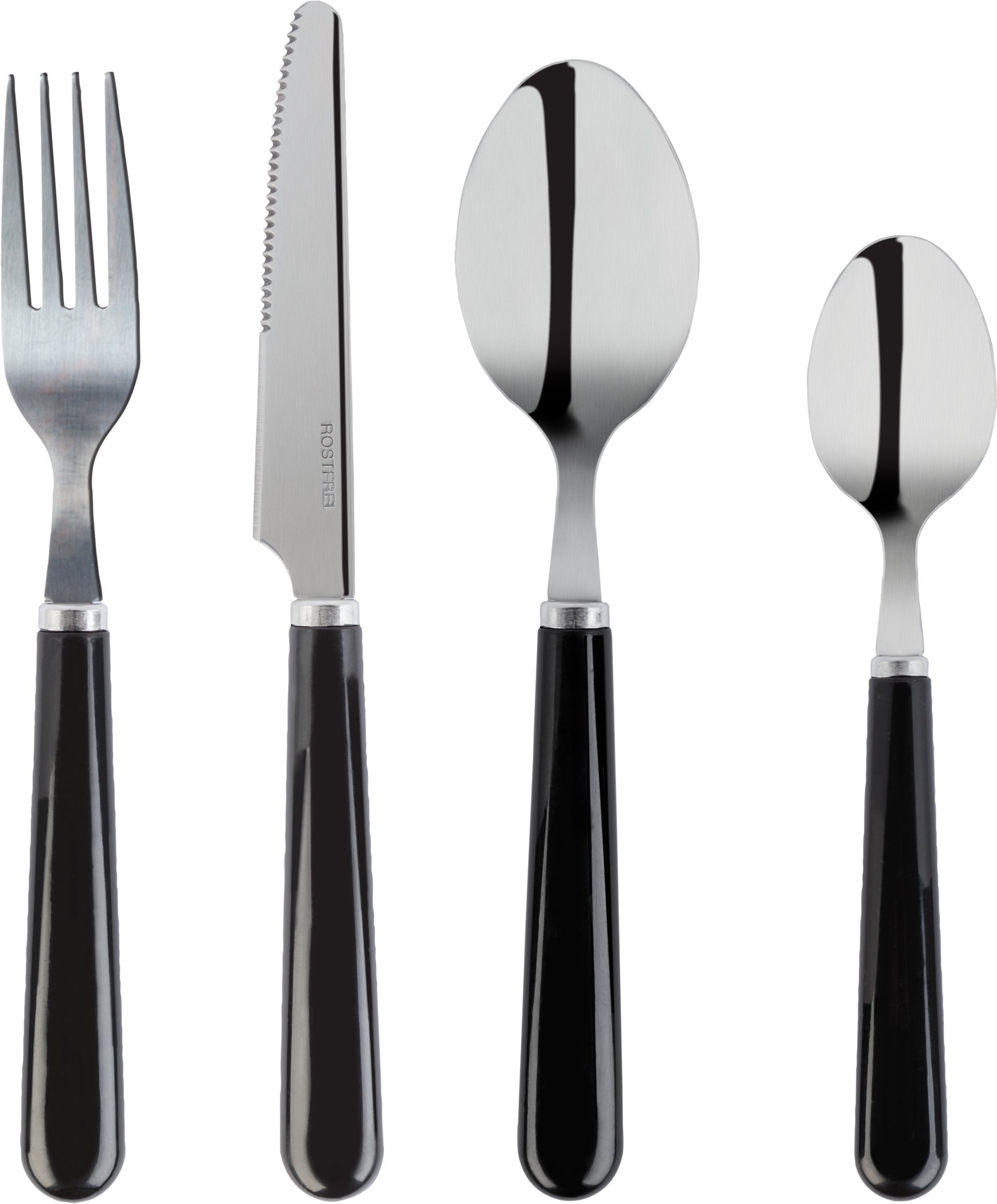 LIVARNO home Besteck-Set mit Kunststoffgriff, 24-teilig (Schwarz)