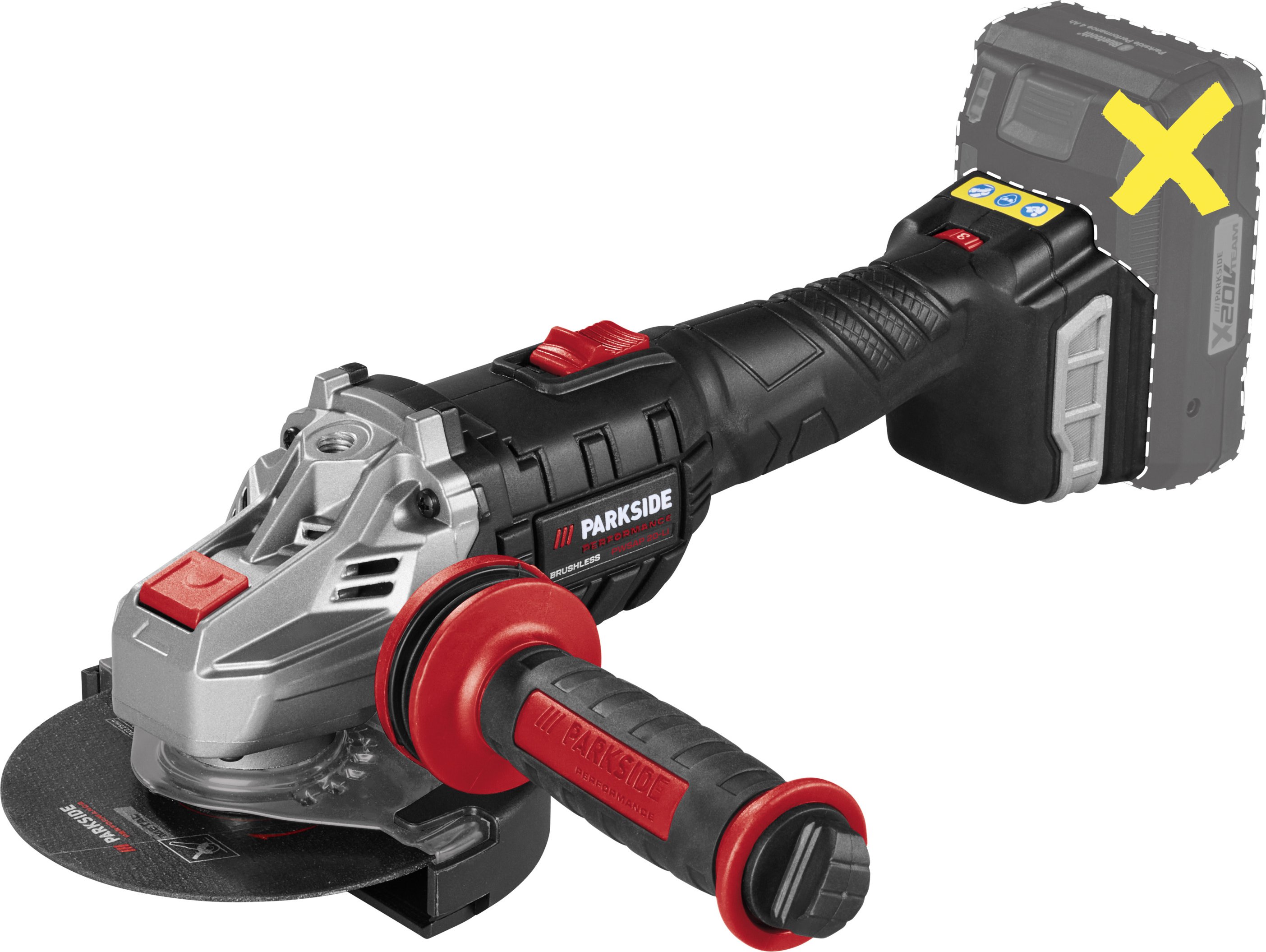 PARKSIDE PERFORMANCE® 20 V Akku-Winkelschleifer »PWSAP 20-Li G7«, ohne Akku und Ladegerät