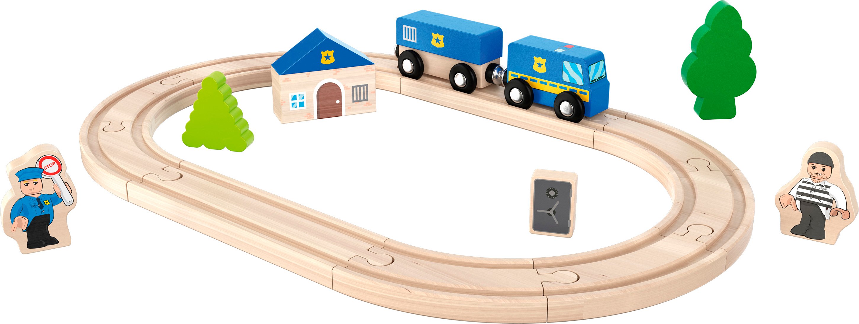 Playtive Holz Eisenbahnset S (Polizei)