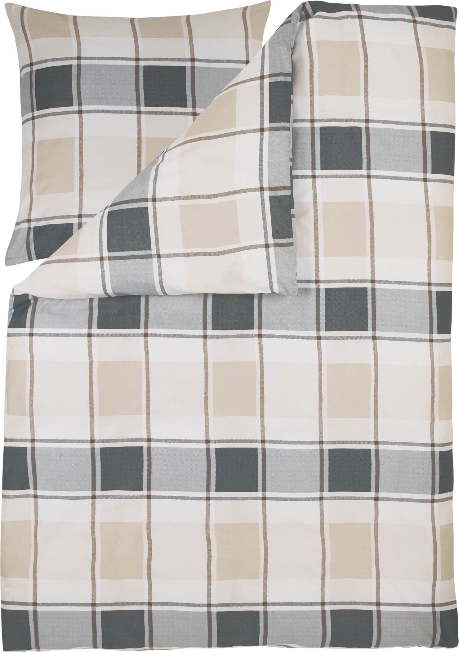 Mako-Satin-Bettwäsche »Sansibar«, 135 x 200 cm (Karo)