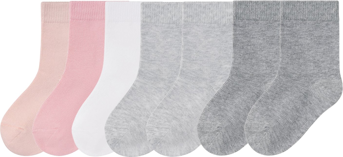 Thumbnail - lupilu® Kleinkinder Socken (19-22, pink/weiß/grau)